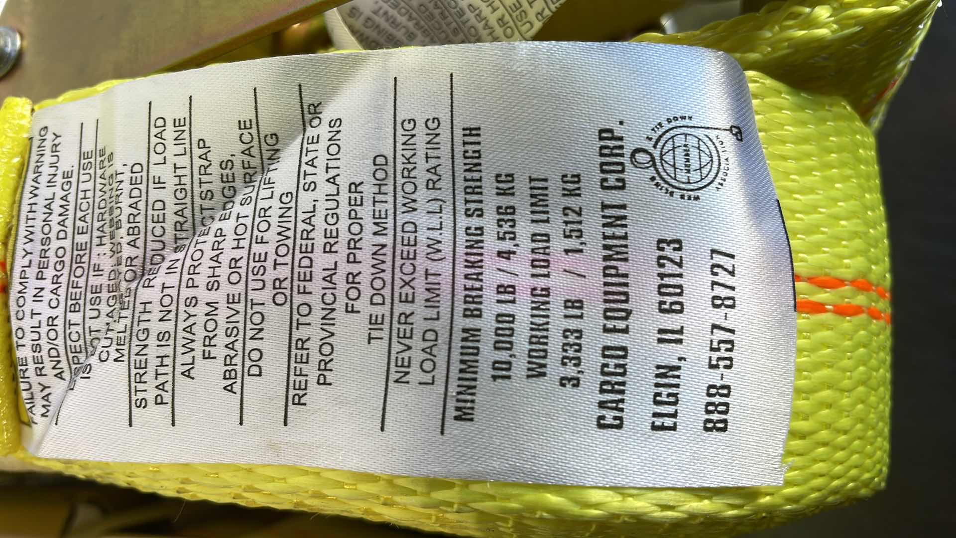 Photo 1 of COMMERCIAL 2" RATCHETING STRAPS WLL 3,333LB (2)