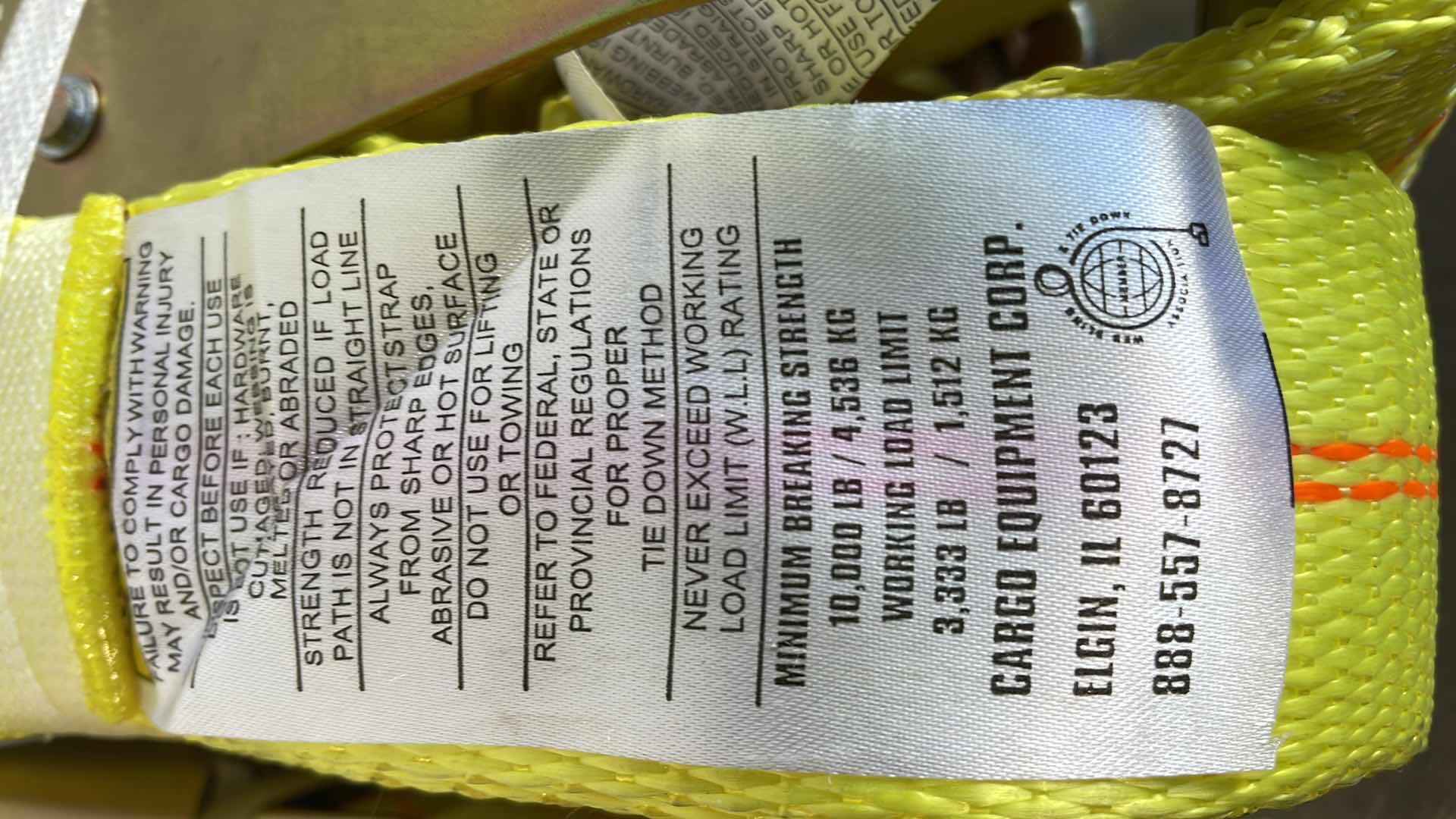 Photo 1 of COMMERCIAL 2" RATCHETING STRAPS WLL 3,333LB (2)