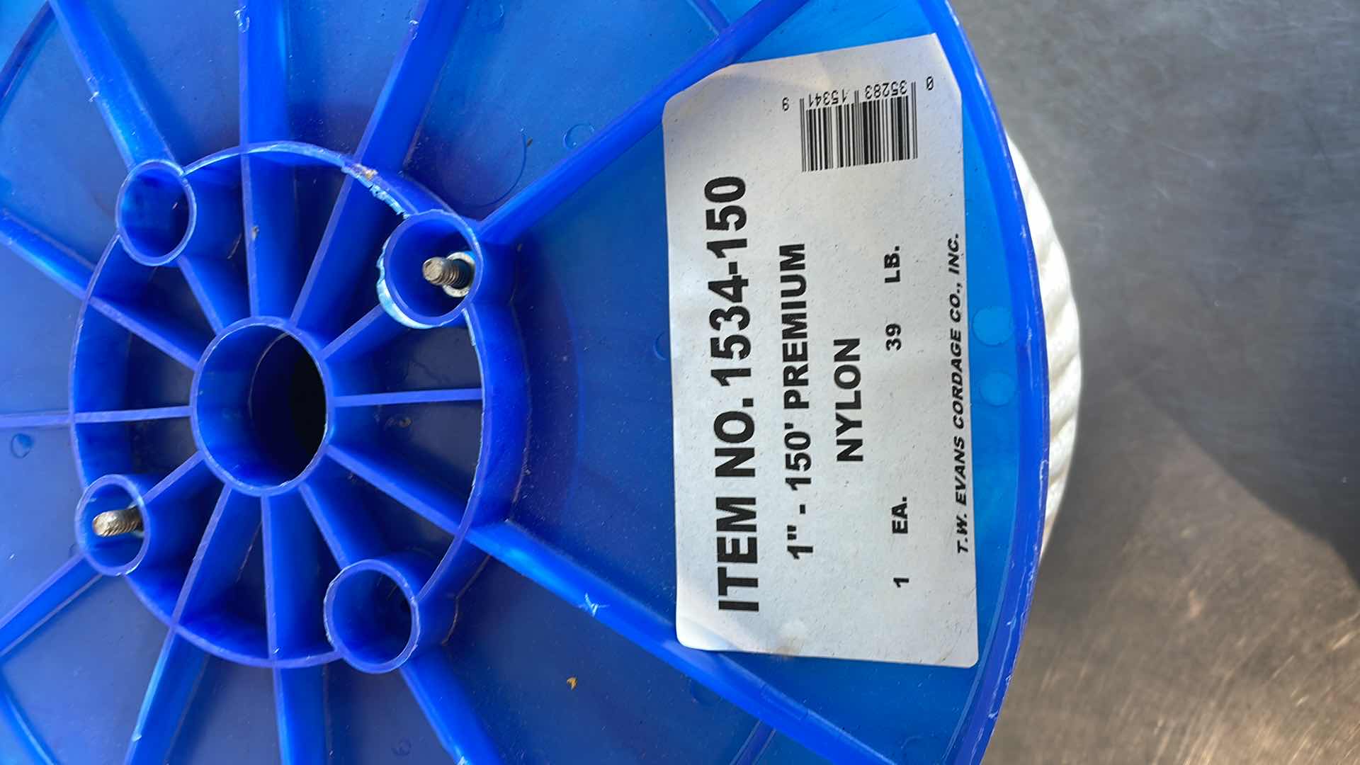 Photo 1 of 1"-150' PREMIUM NYLON ROPE T.W EVANS CORDAGE 39 LB