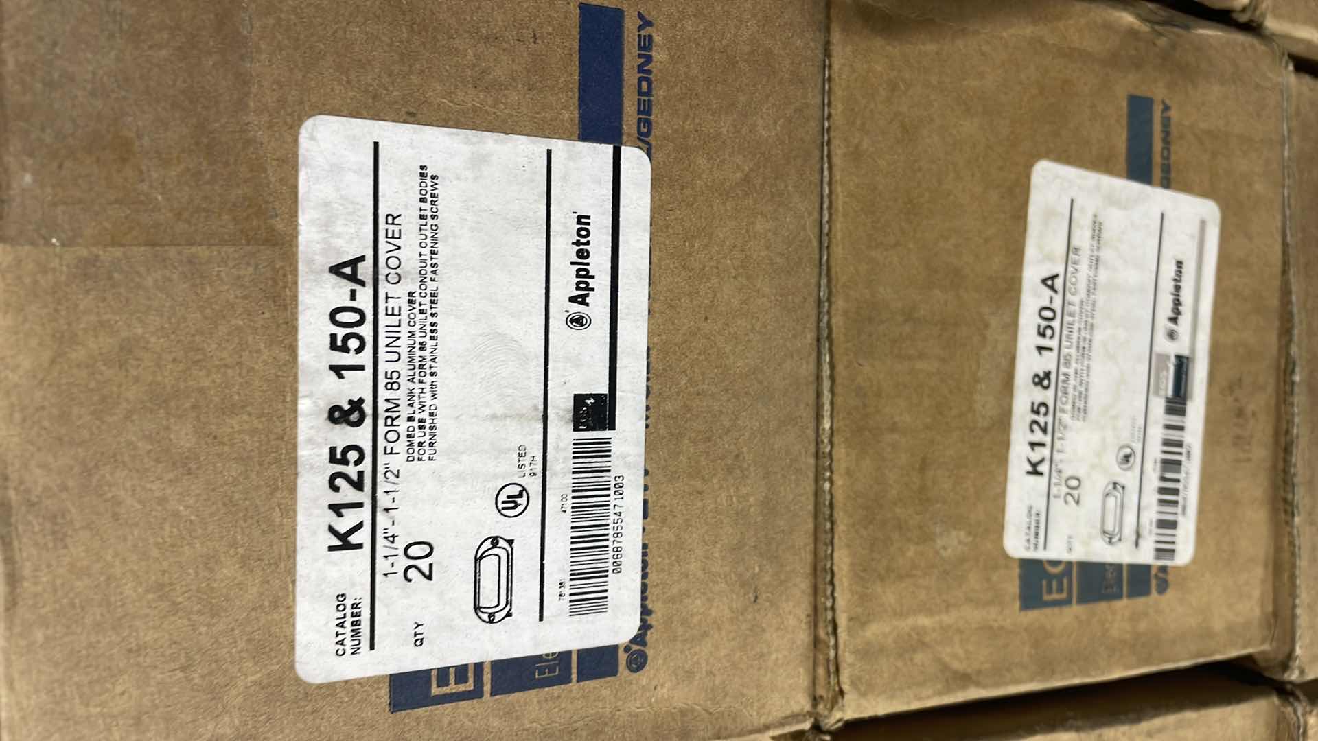 View 2 of APPLETON UNILETS K125 & 150-A BLANK CONDUIT BODY COVER, 1-1/4” TO 1-1/2” (140)