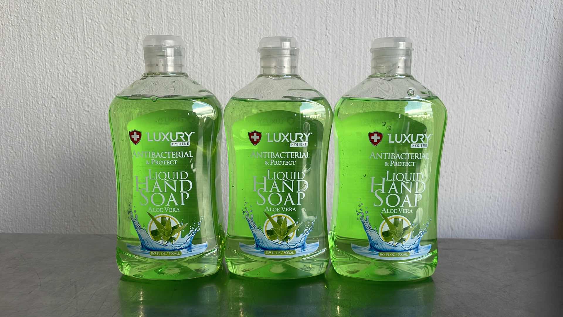 View 1 of LUXURY HYGIENE ALOE VERA LIQUID HAND SOAP 3-16.9oz BOTTLES