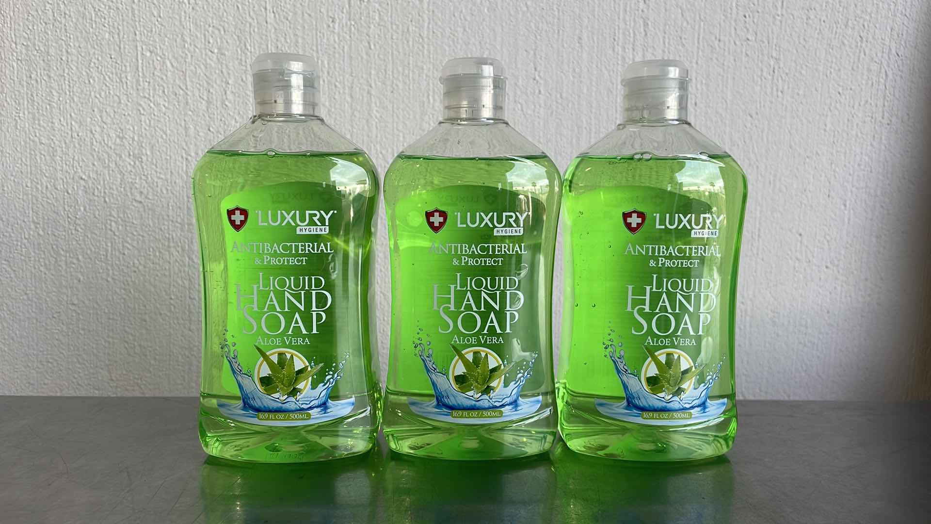 View 1 of LUXURY HYGIENE ALOE VERA LIQUID HAND SOAP 3-16.9oz BOTTLES