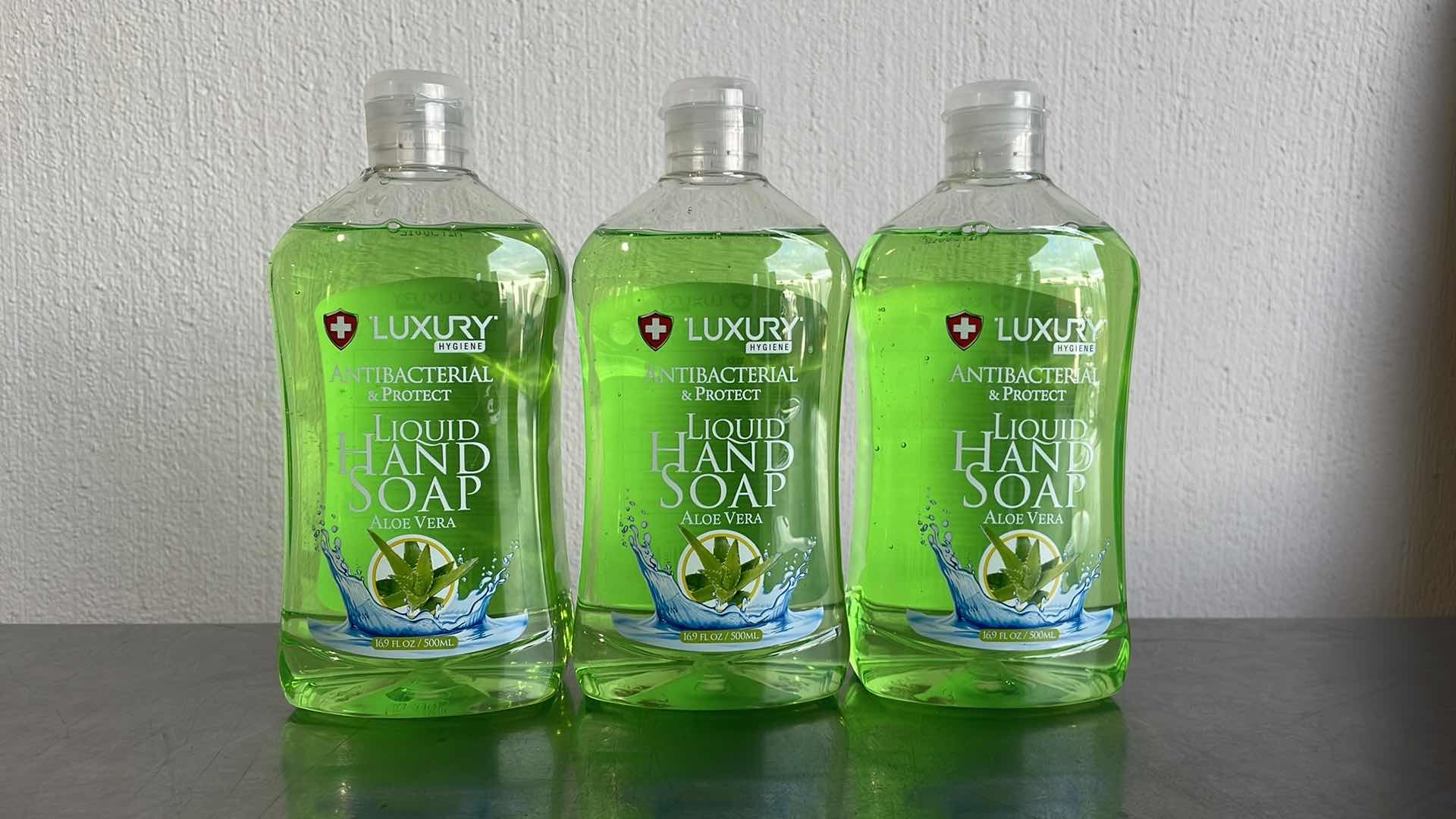 View 1 of LUXURY HYGIENE ALOE VERA LIQUID HAND SOAP 3-16.9oz BOTTLES