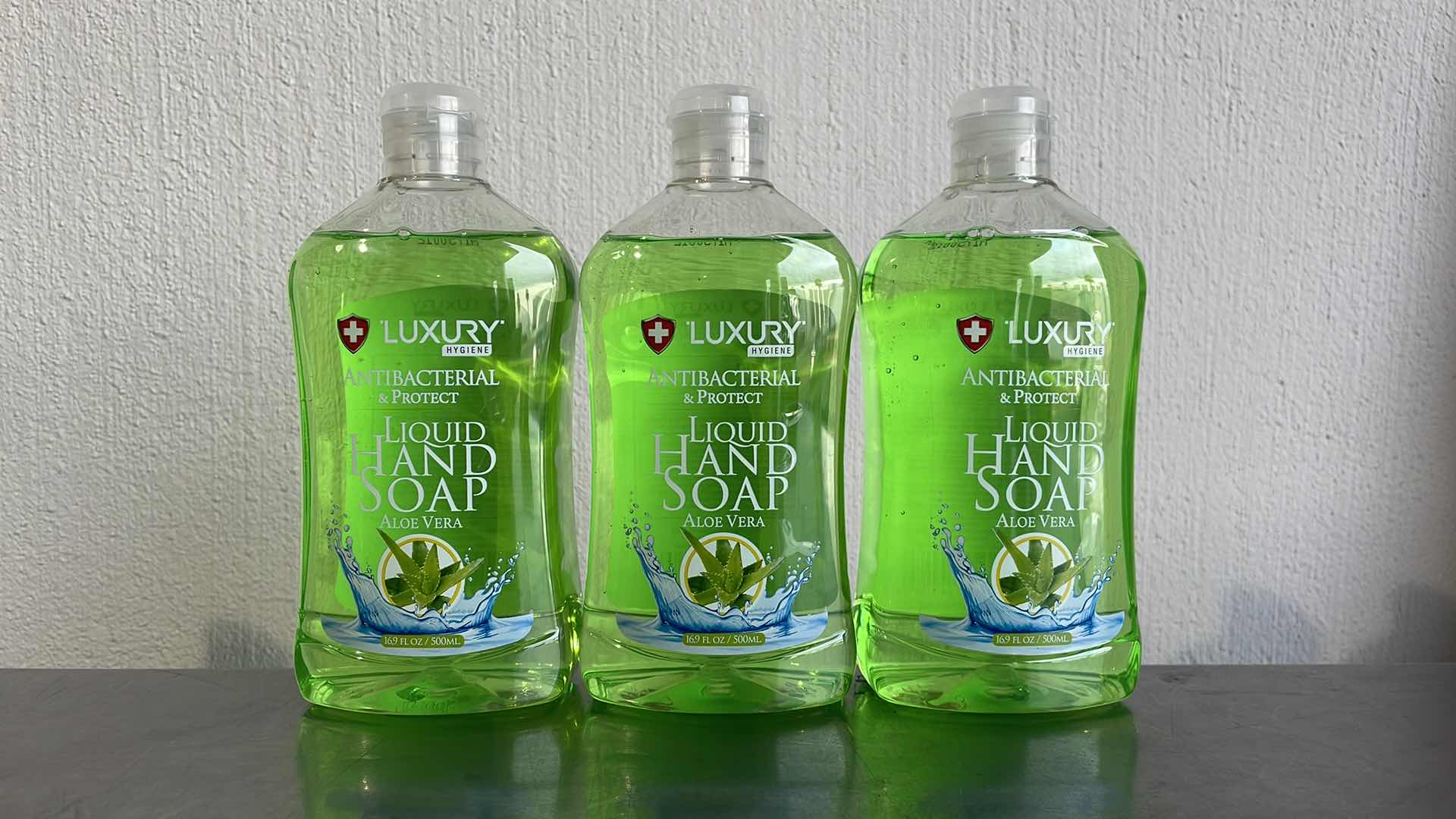 View 1 of LUXURY HYGIENE ALOE VERA LIQUID HAND SOAP 3-16.9oz BOTTLES