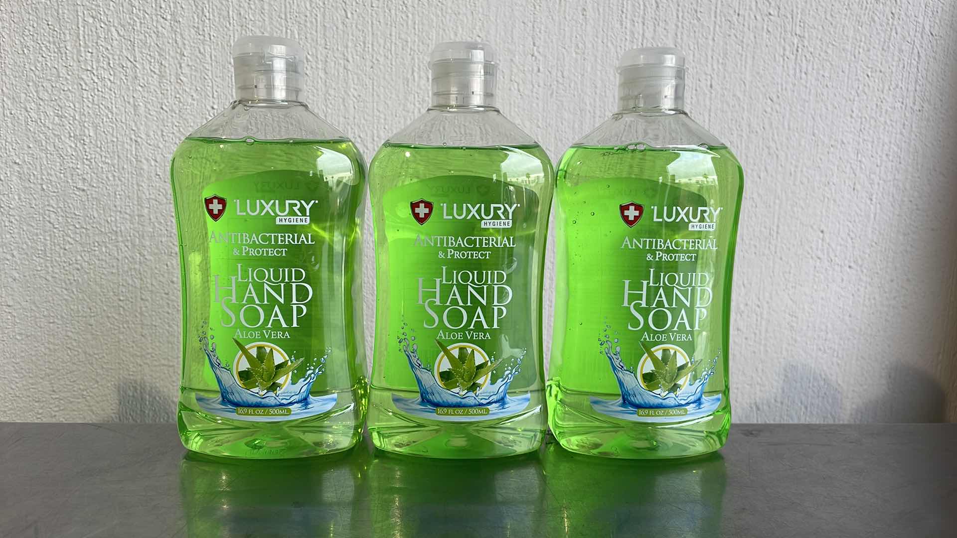 View 1 of LUXURY HYGIENE ALOE VERA LIQUID HAND SOAP 3-16.9oz BOTTLES