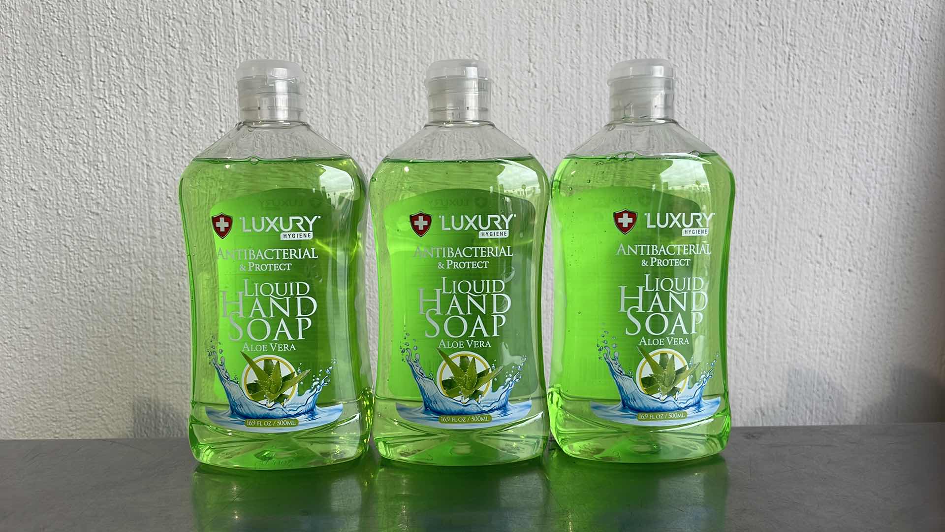View 1 of LUXURY HYGIENE ALOE VERA LIQUID HAND SOAP 3-16.9oz BOTTLES