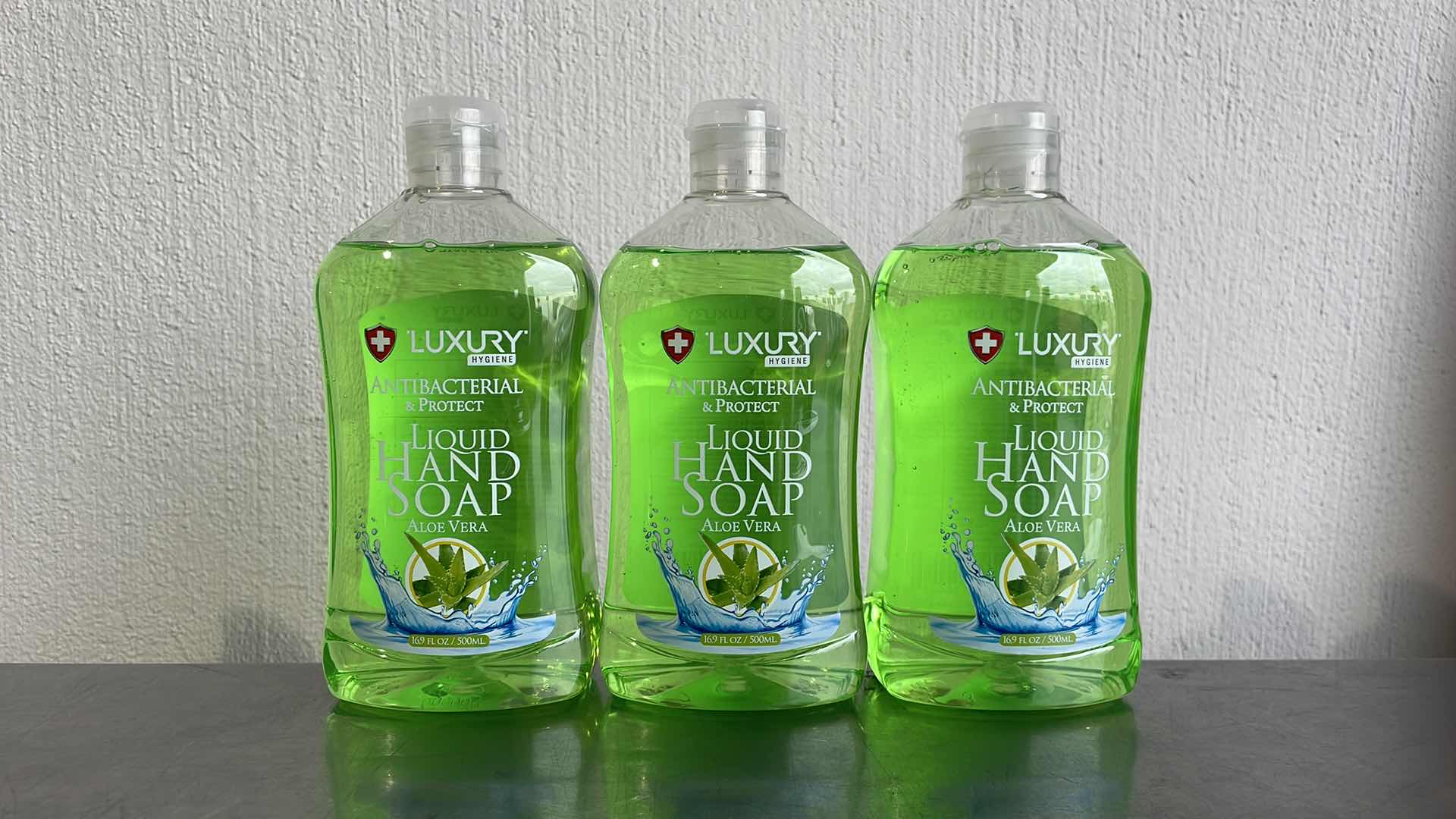 View 1 of LUXURY HYGIENE ALOE VERA LIQUID HAND SOAP 3-16.9oz BOTTLES
