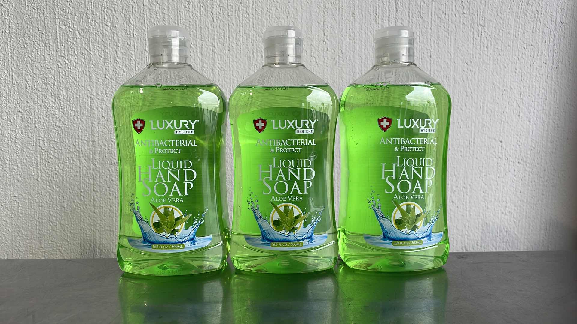 View 1 of LUXURY HYGIENE ALOE VERA LIQUID HAND SOAP 3-16.9oz BOTTLES