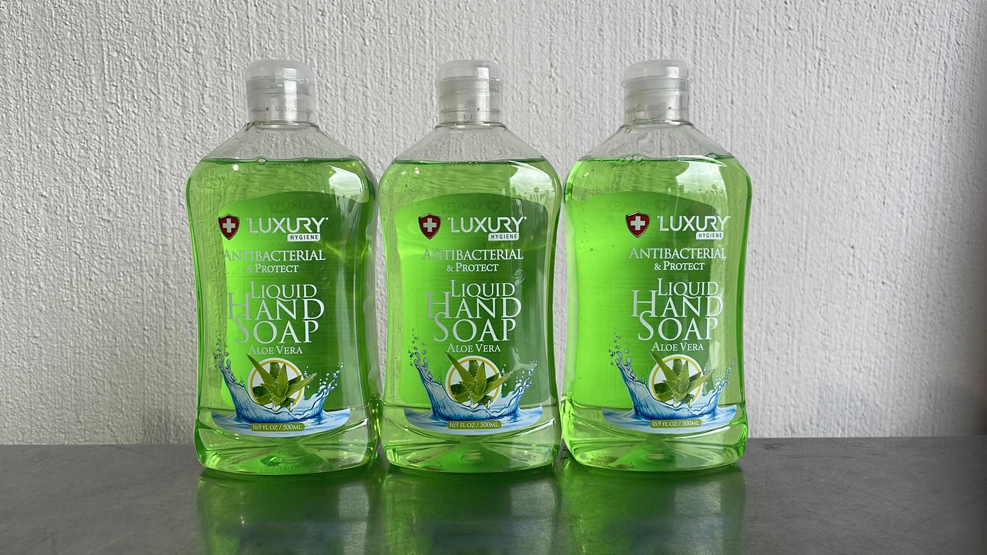 View 1 of LUXURY HYGIENE ALOE VERA LIQUID HAND SOAP 3-16.9oz BOTTLES