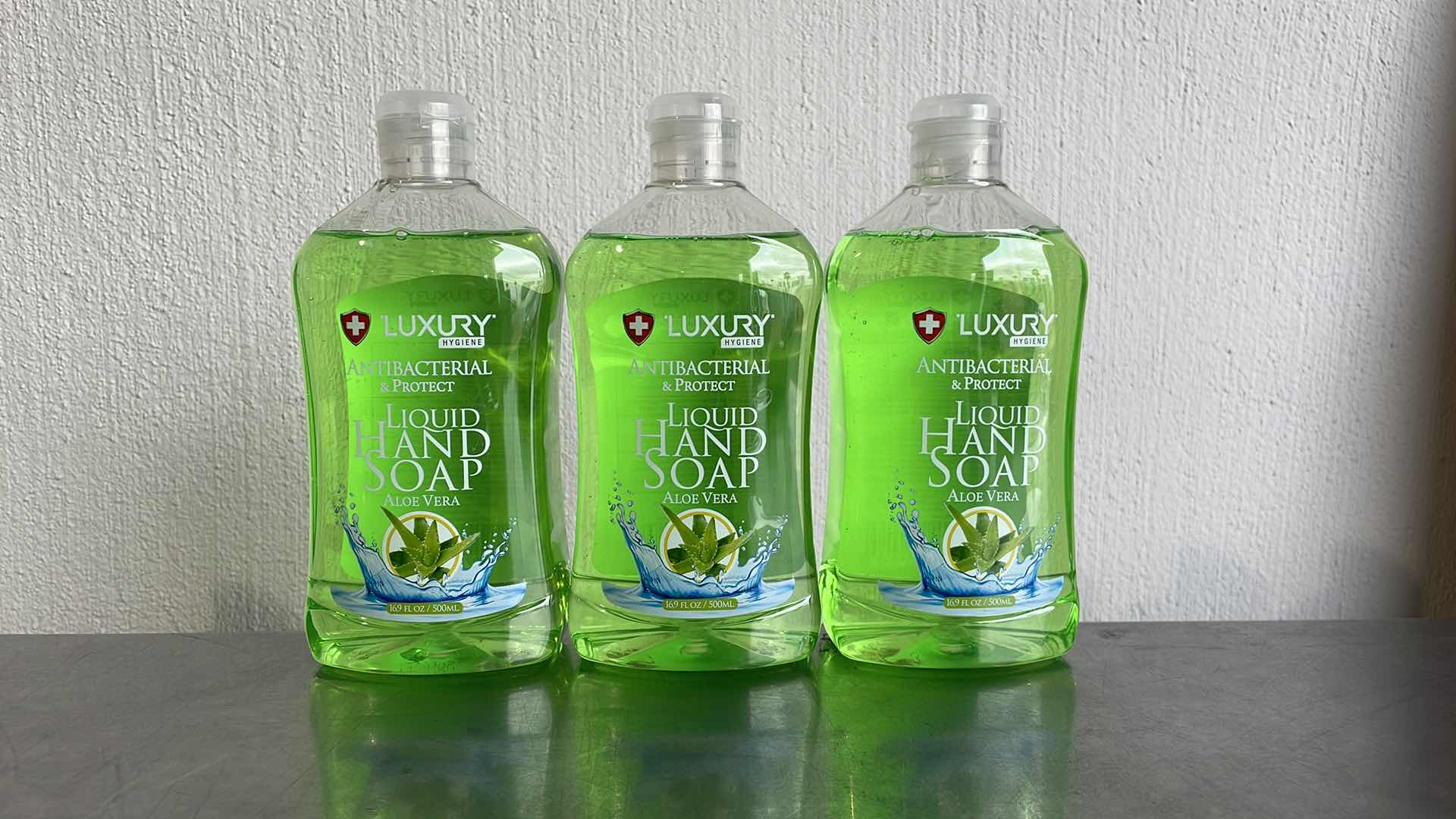 View 1 of LUXURY HYGIENE ALOE VERA LIQUID HAND SOAP 3-16.9oz BOTTLES