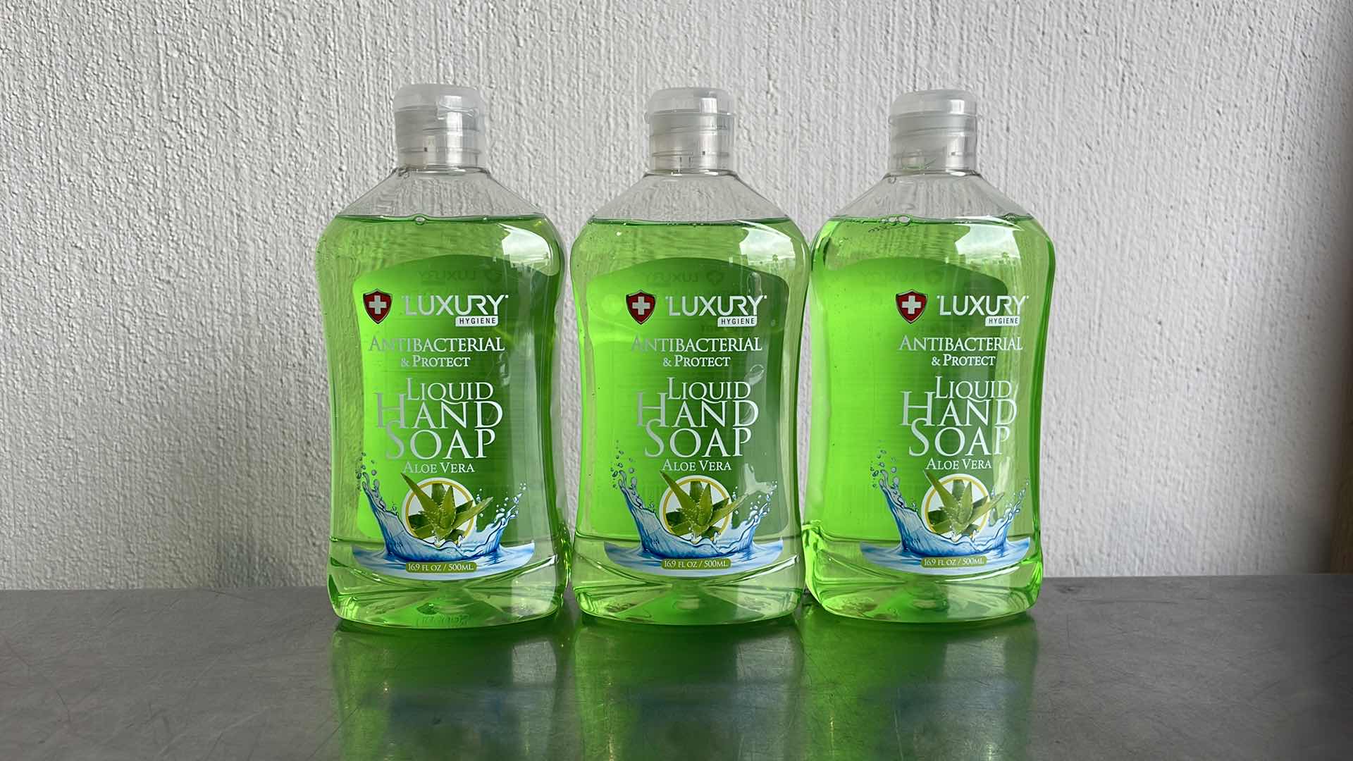 View 1 of LUXURY HYGIENE ALOE VERA LIQUID HAND SOAP 3-16.9oz BOTTLES