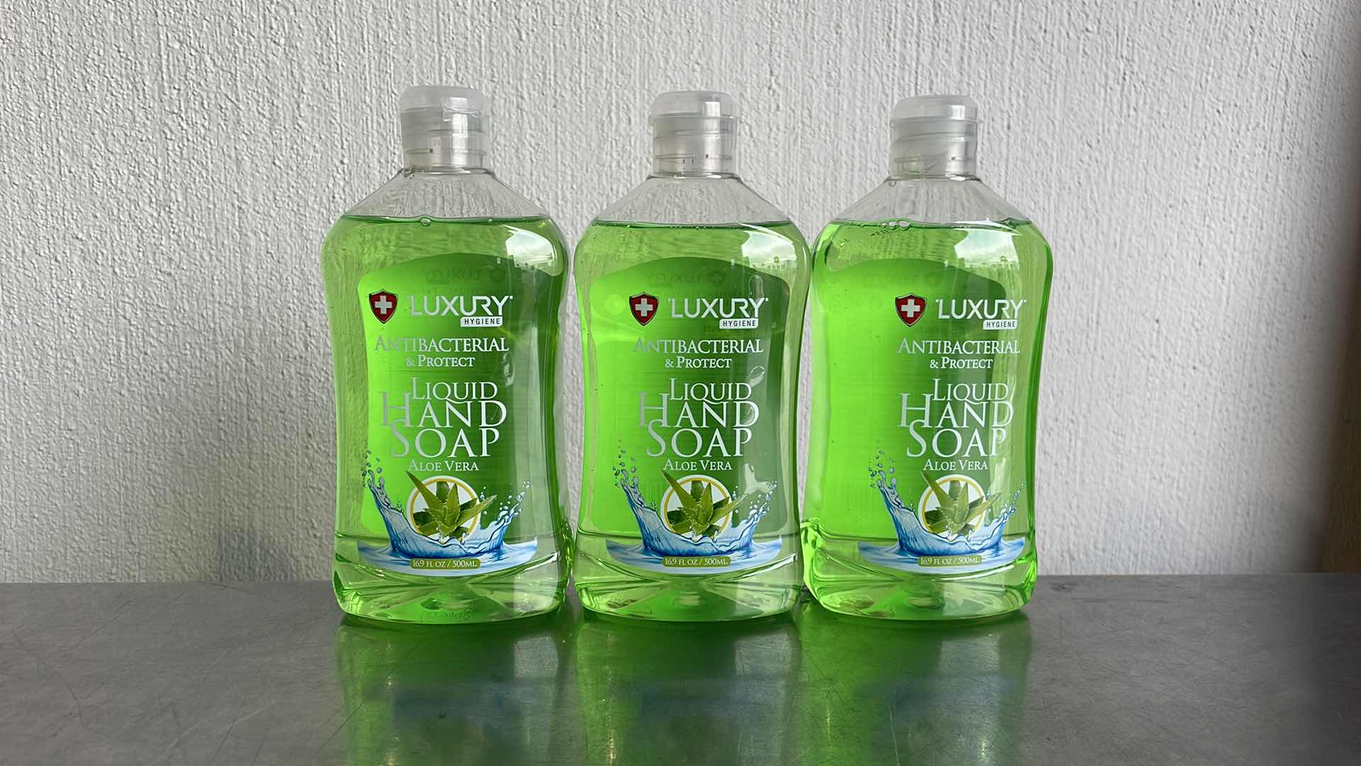 View 1 of LUXURY HYGIENE ALOE VERA LIQUID HAND SOAP 3-16.9oz BOTTLES