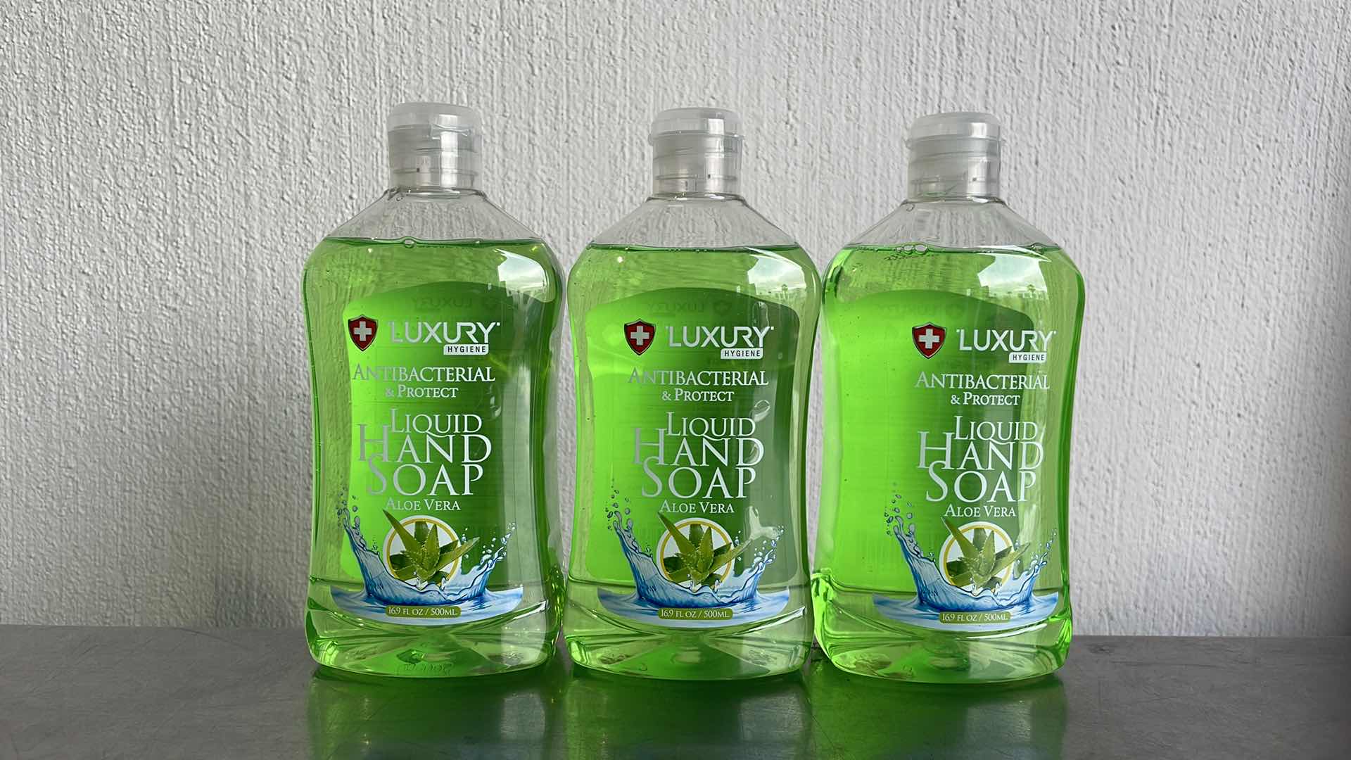 View 1 of LUXURY HYGIENE ALOE VERA LIQUID HAND SOAP 3-16.9oz BOTTLES