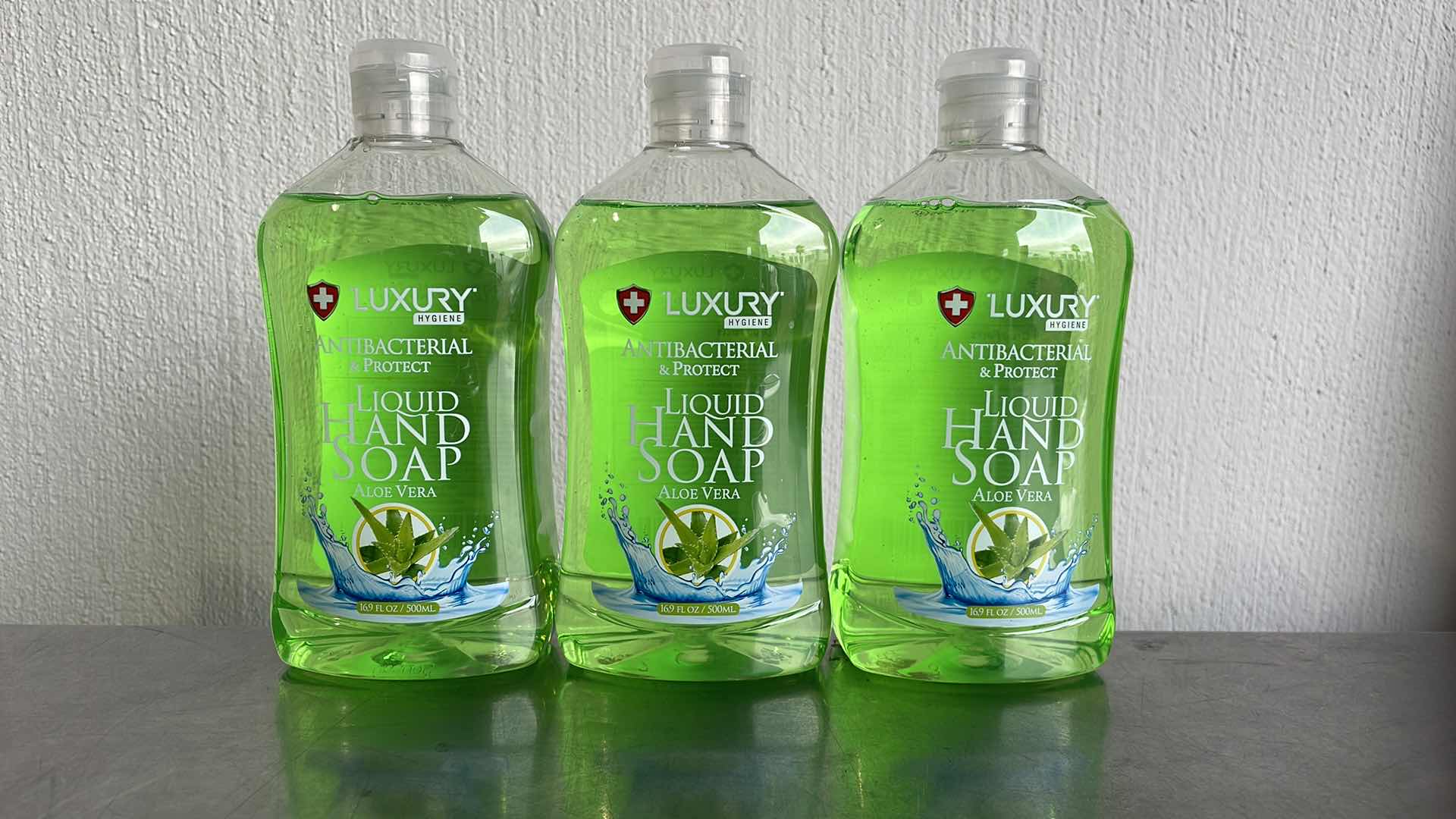 View 1 of LUXURY HYGIENE ALOE VERA LIQUID HAND SOAP 3-16.9oz BOTTLES