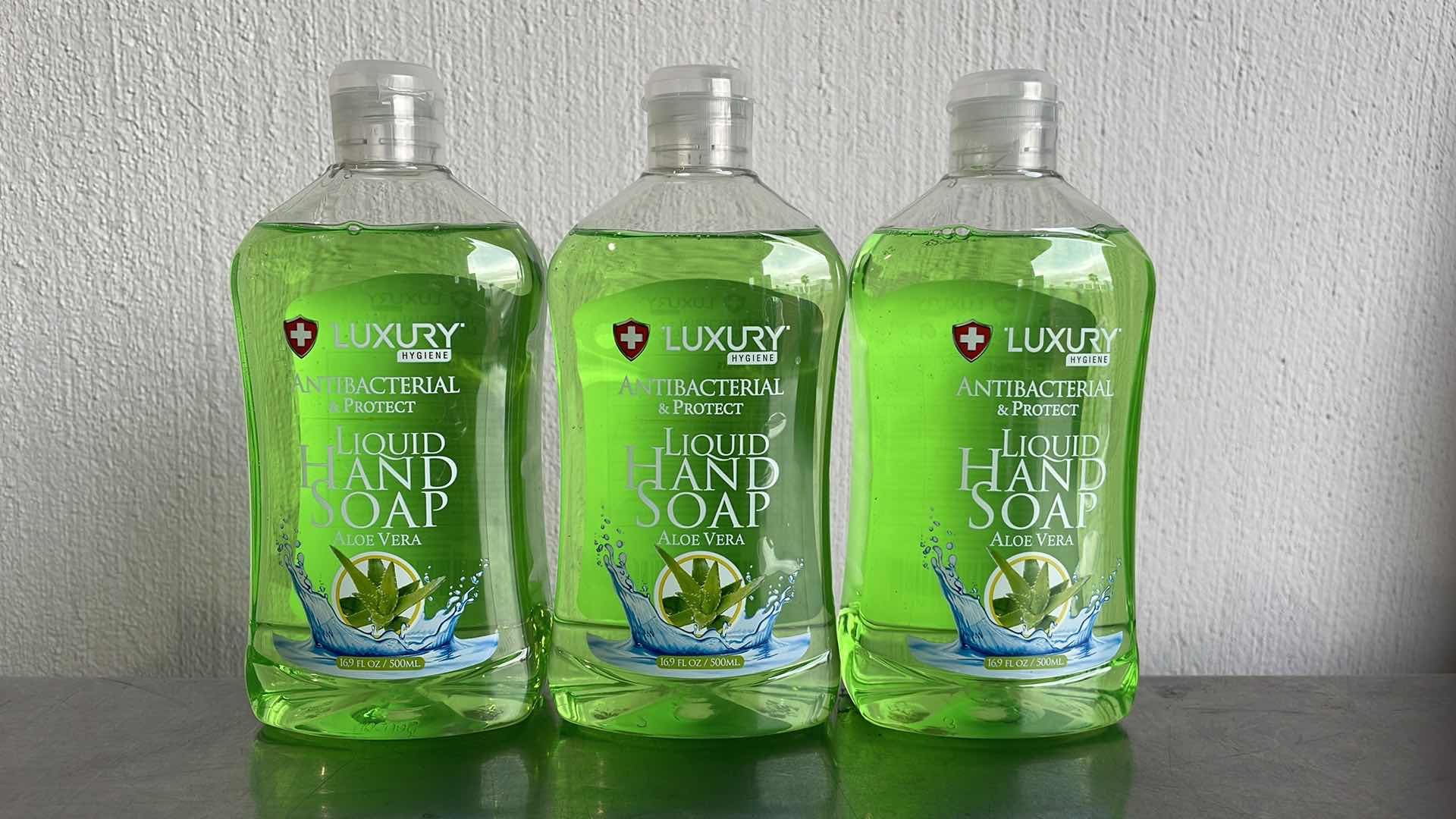 View 1 of LUXURY HYGIENE ALOE VERA LIQUID HAND SOAP 3-16.9oz BOTTLES