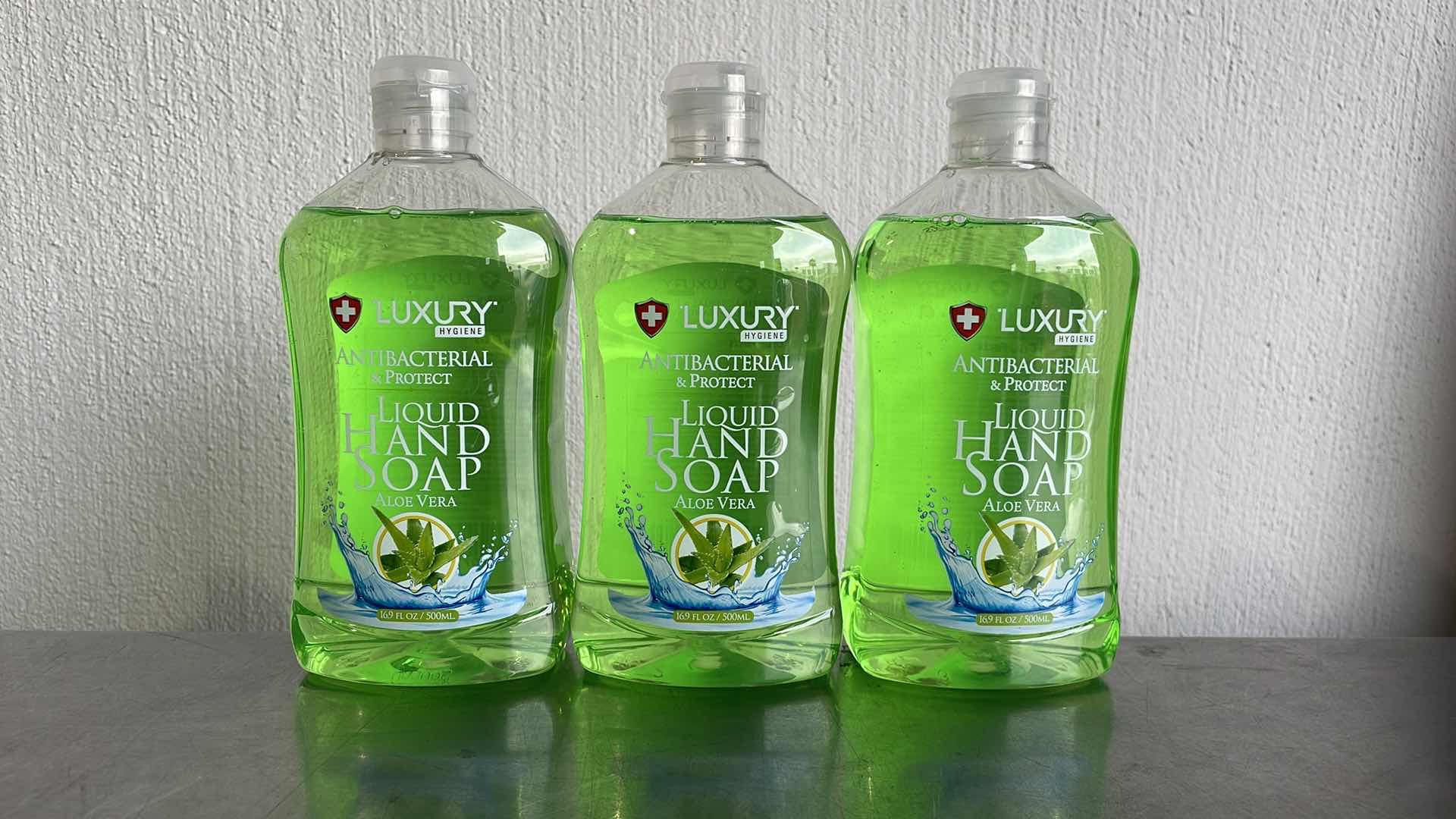 View 1 of LUXURY HYGIENE ALOE VERA LIQUID HAND SOAP 3-16.9oz BOTTLES