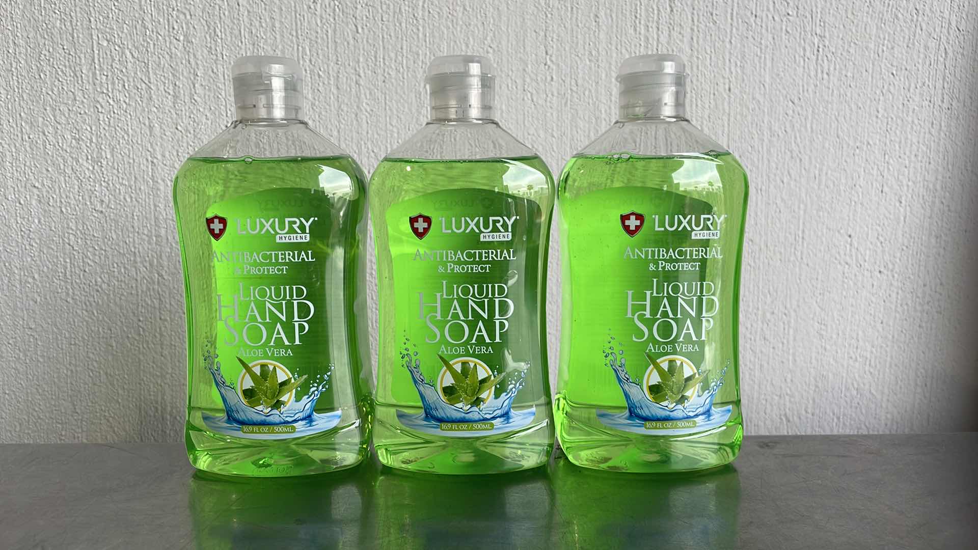 View 1 of LUXURY HYGIENE ALOE VERA LIQUID HAND SOAP 3-16.9oz BOTTLES