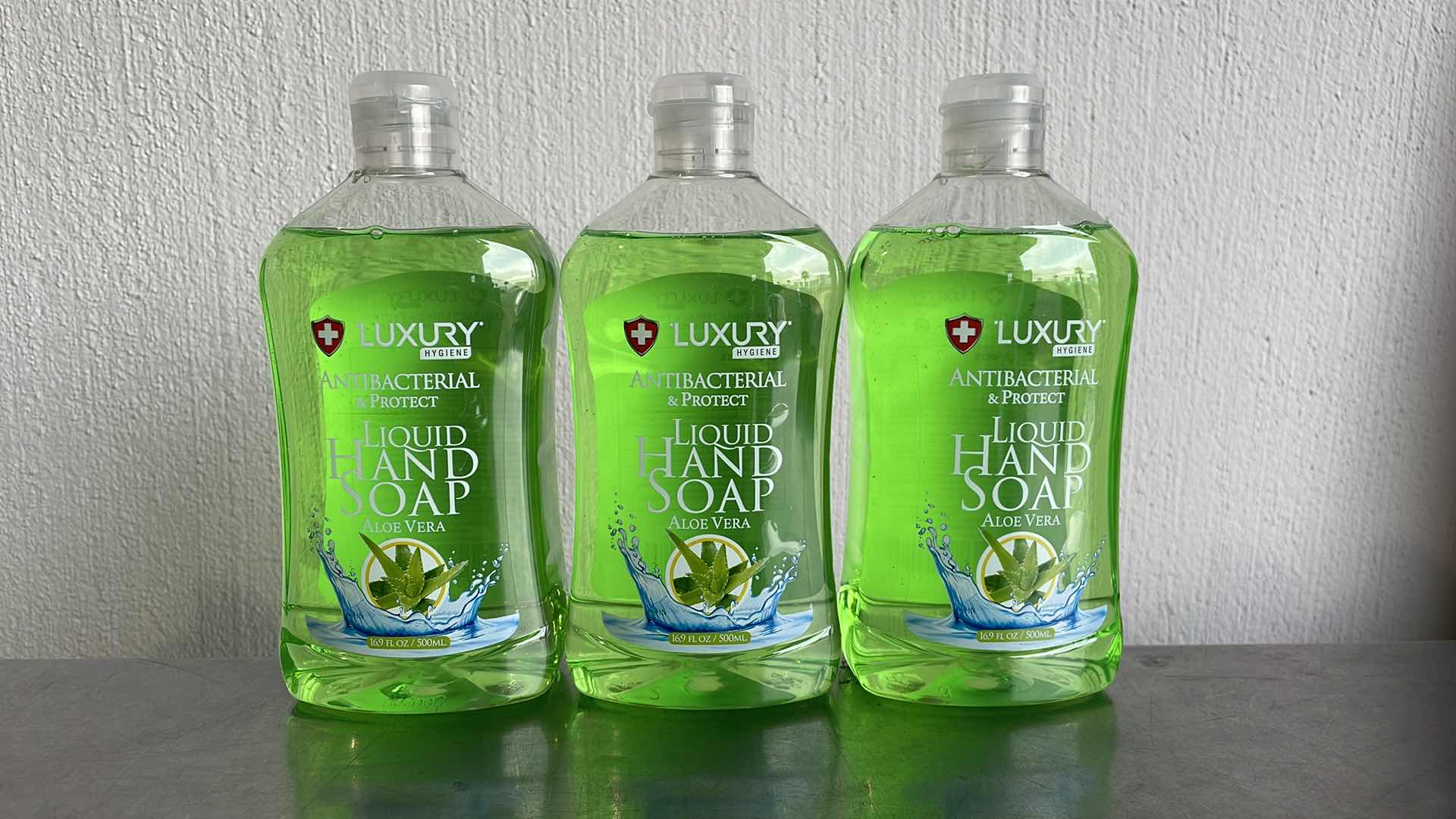 View 1 of LUXURY HYGIENE ALOE VERA LIQUID HAND SOAP 3-16.9oz BOTTLES