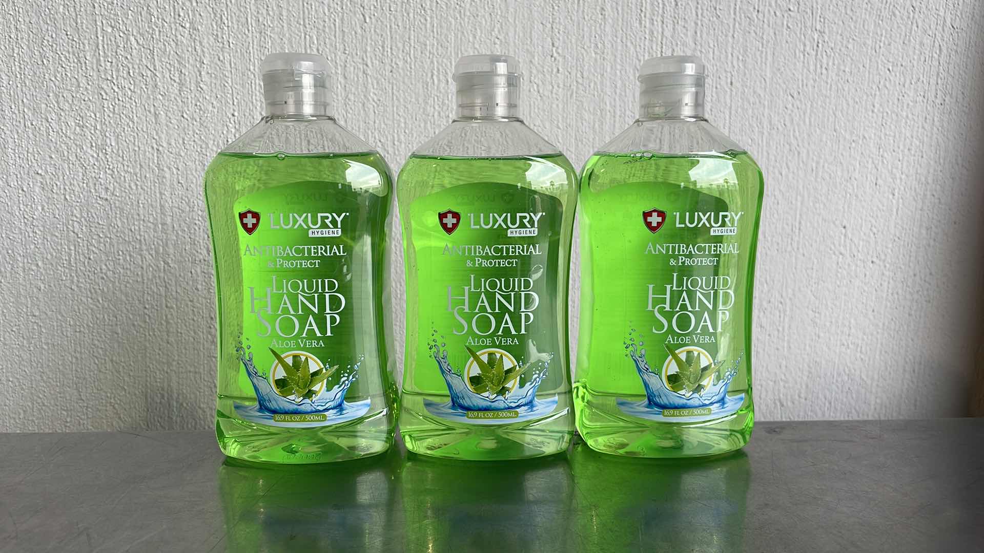 View 1 of LUXURY HYGIENE ALOE VERA LIQUID HAND SOAP 3-16.9oz BOTTLES