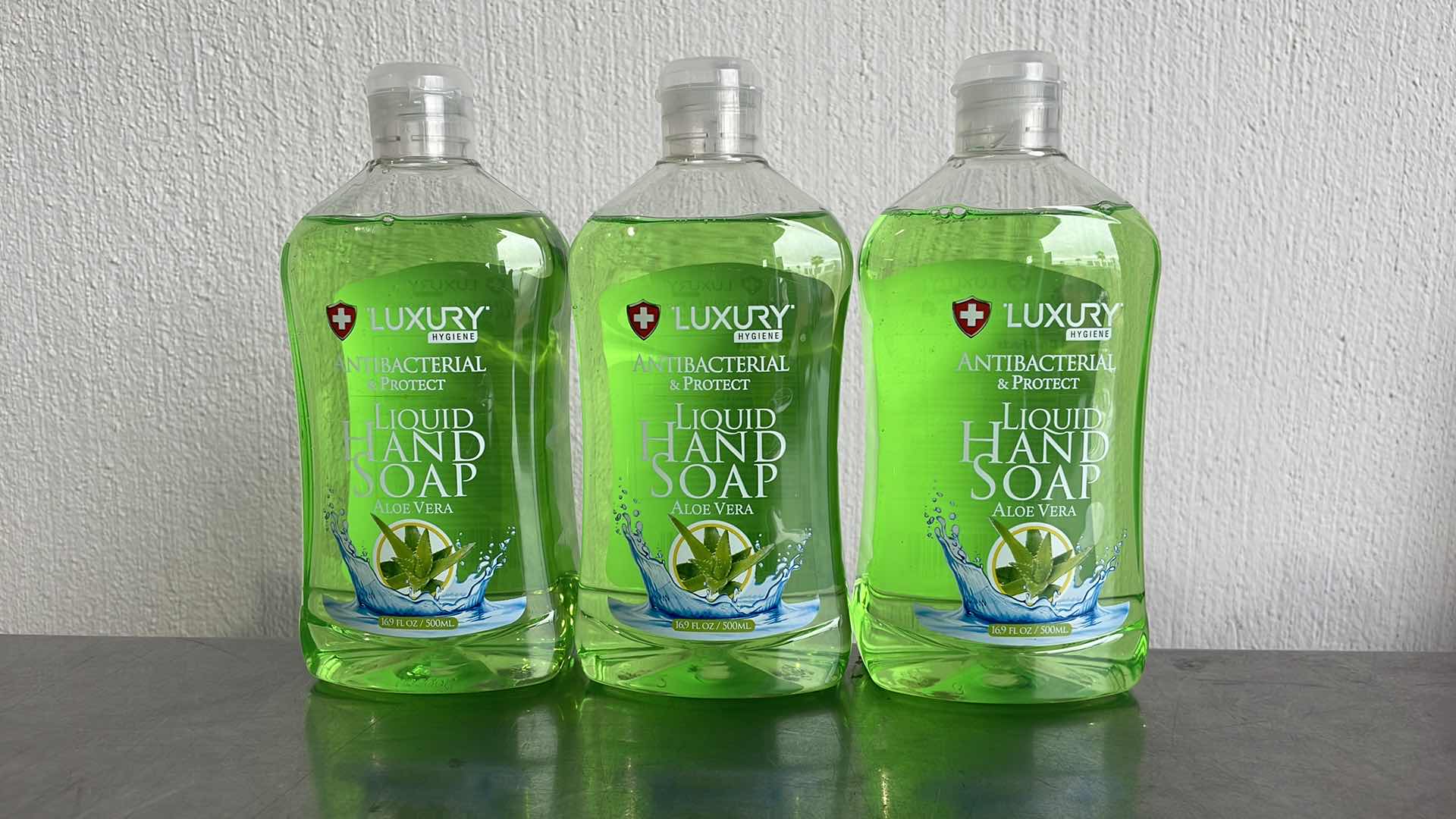 View 1 of LUXURY HYGIENE ALOE VERA LIQUID HAND SOAP 3-16.9oz BOTTLES