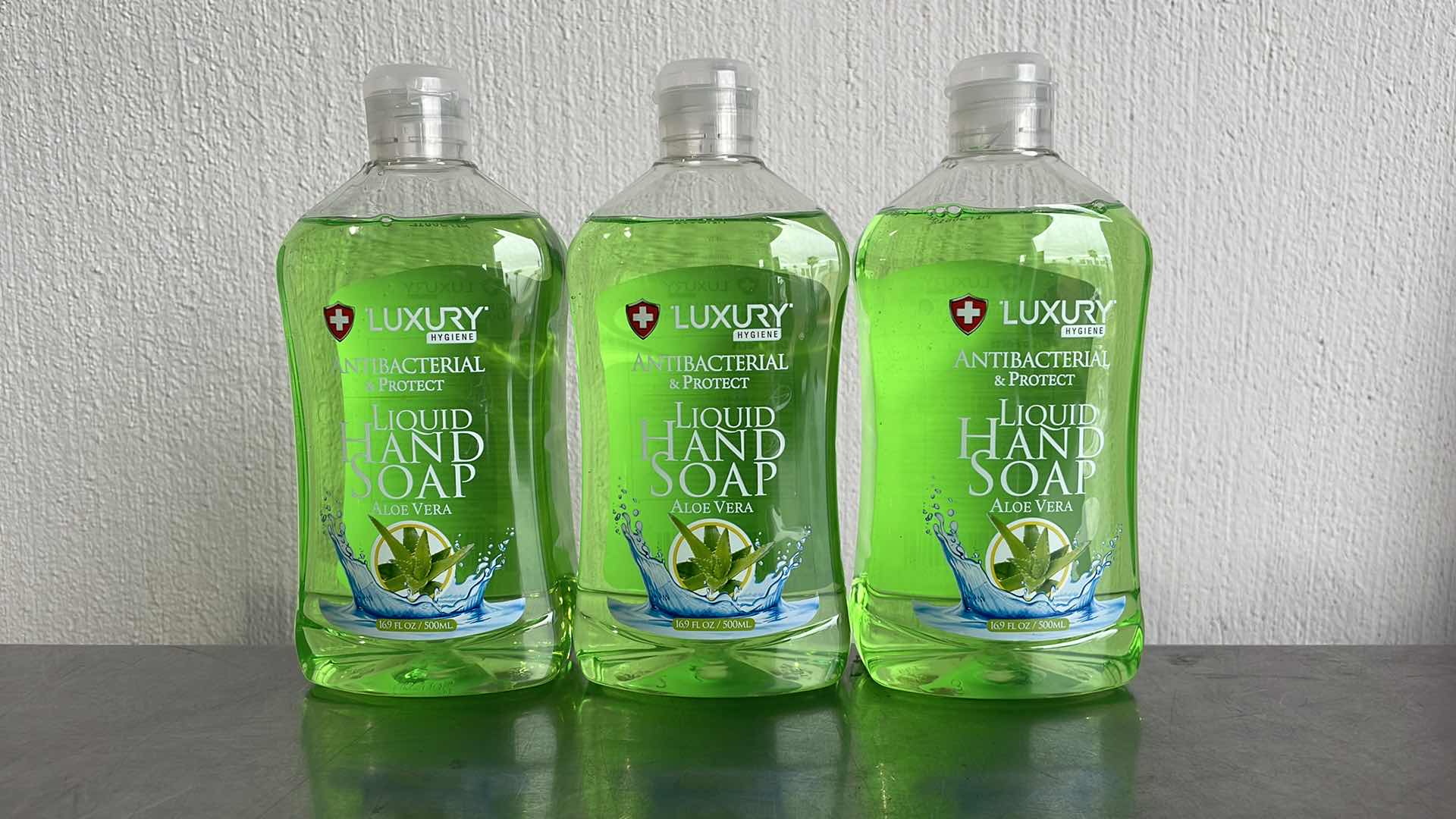 View 1 of LUXURY HYGIENE ALOE VERA LIQUID HAND SOAP 3-16.9oz BOTTLES