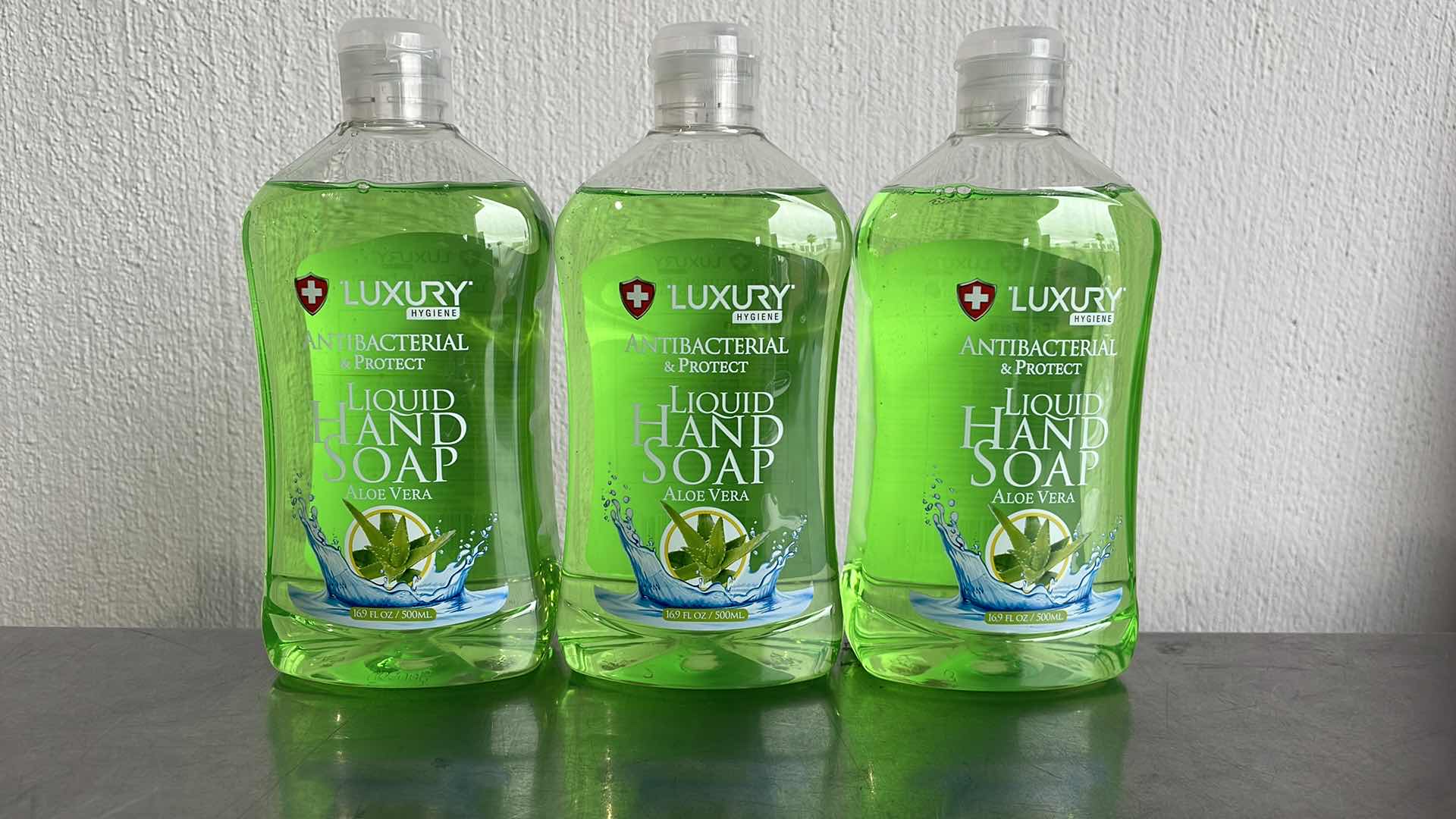 View 1 of LUXURY HYGIENE ALOE VERA LIQUID HAND SOAP 3-16.9oz BOTTLES