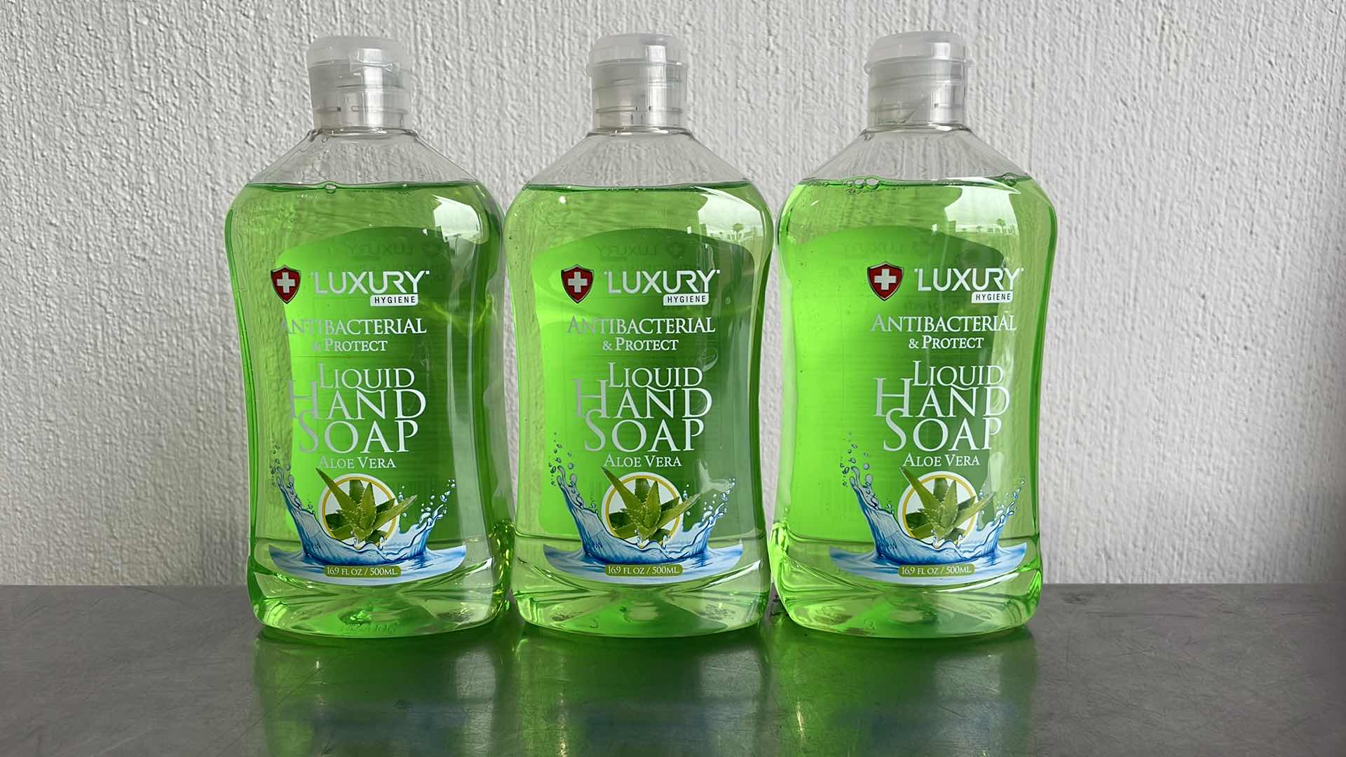 View 1 of LUXURY HYGIENE ALOE VERA LIQUID HAND SOAP 3-16.9oz BOTTLES