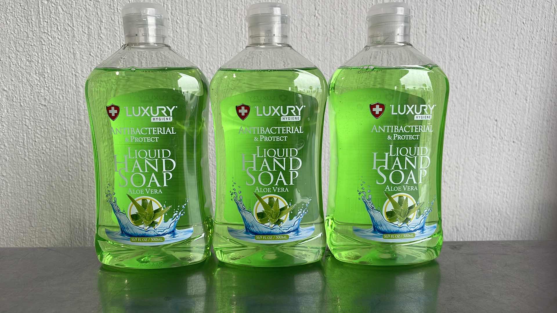 View 1 of LUXURY HYGIENE ALOE VERA LIQUID HAND SOAP 3-16.9oz BOTTLES