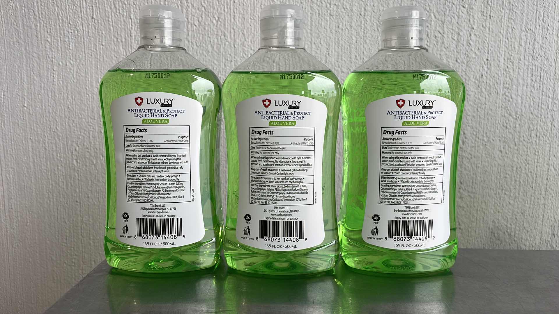 View 2 of LUXURY HYGIENE ALOE VERA LIQUID HAND SOAP 3-16.9oz BOTTLES
