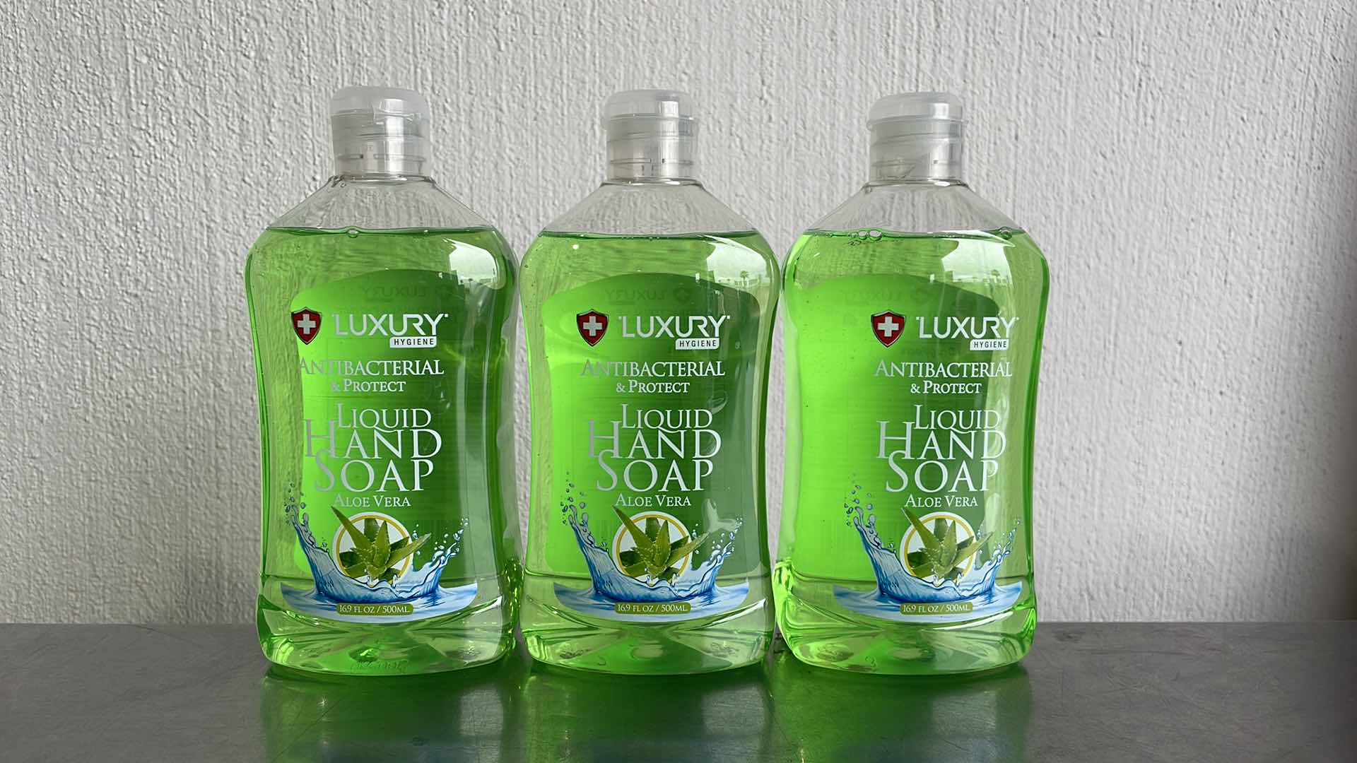 View 1 of LUXURY HYGIENE ALOE VERA LIQUID HAND SOAP 3-16.9oz BOTTLES