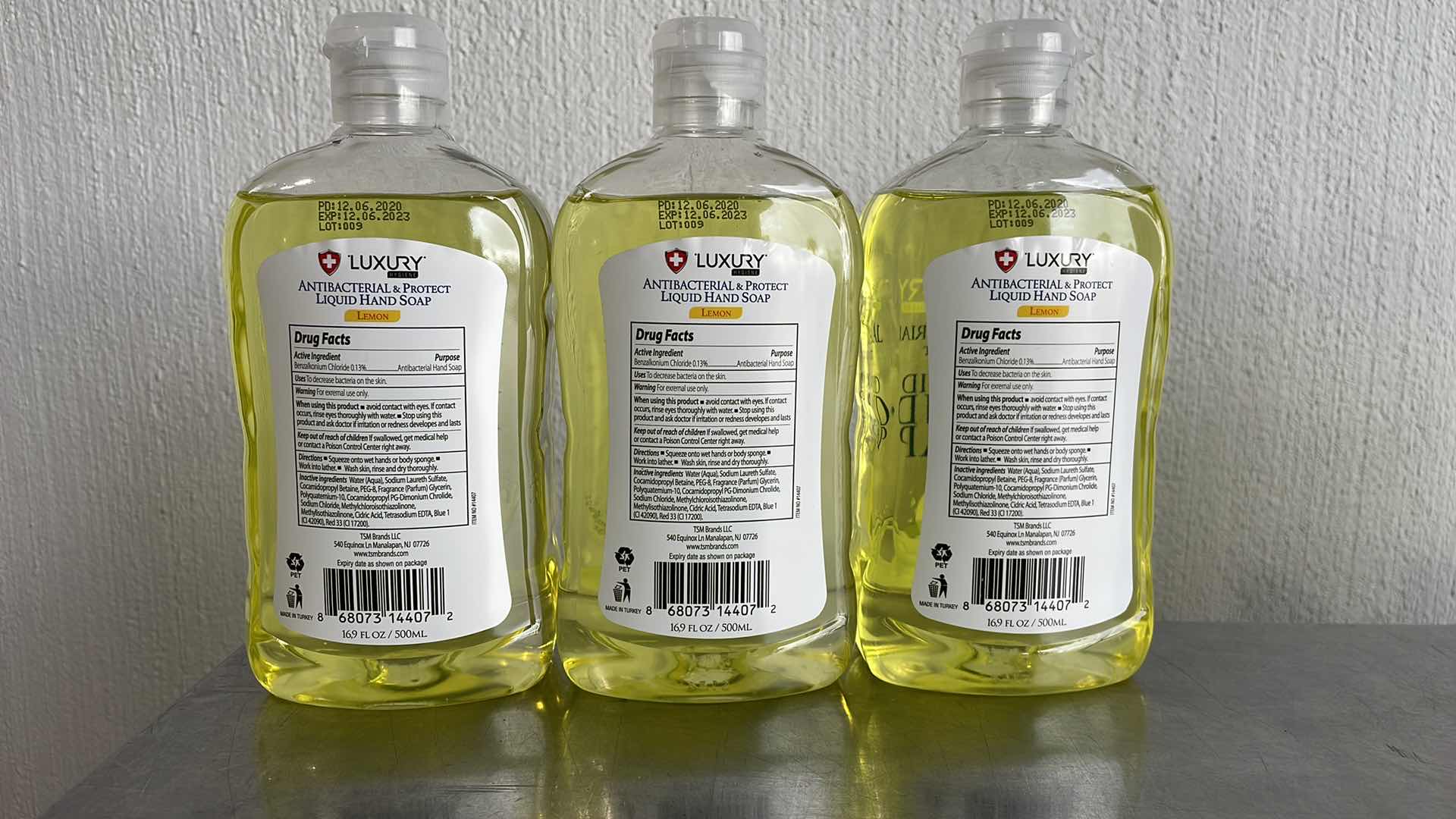 Photo 1 of LUXURY HYGIENE LEMON LIQUID HAND SOAP 3-16.9oz BOTTLES