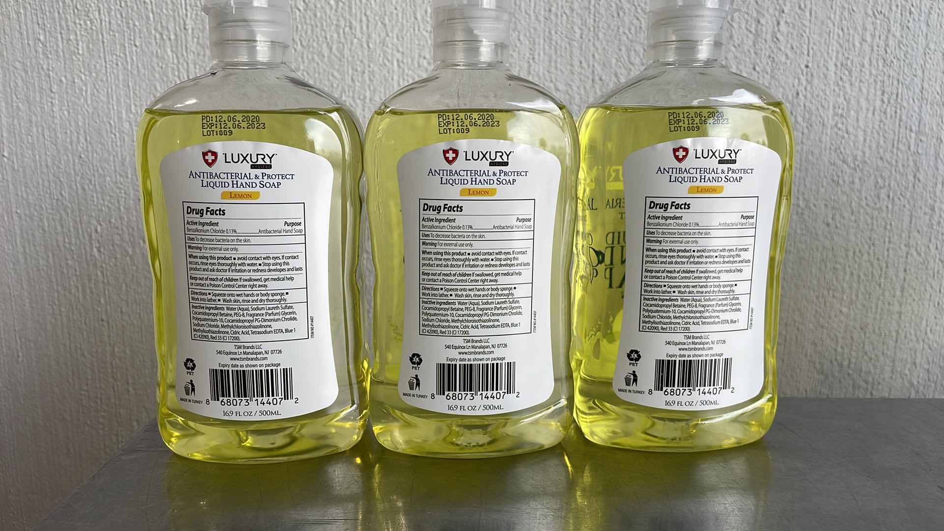 Photo 1 of LUXURY HYGIENE LEMON LIQUID HAND SOAP 3-16.9oz BOTTLES
