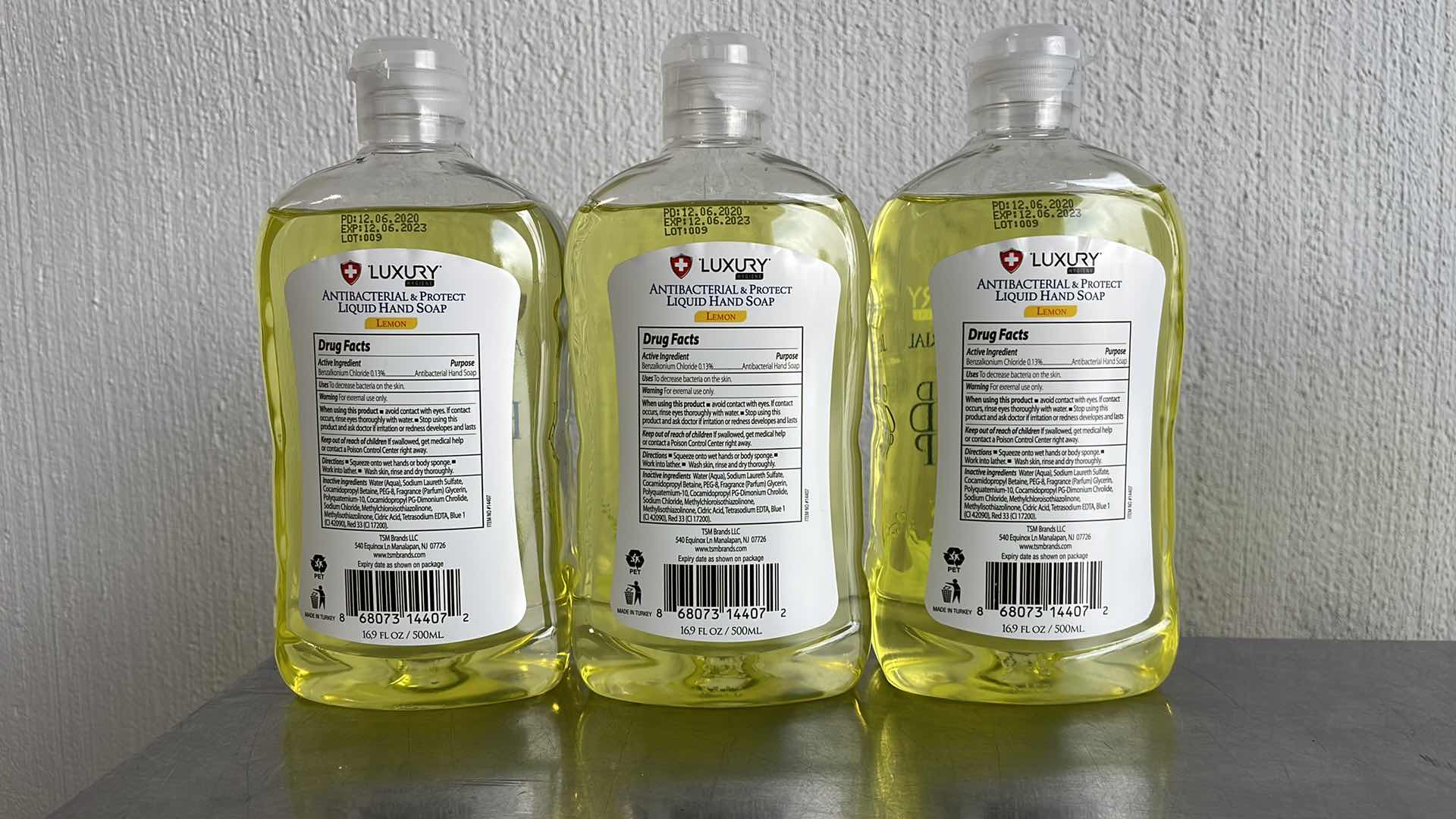Photo 1 of LUXURY HYGIENE LEMON LIQUID HAND SOAP 3-16.9oz BOTTLES