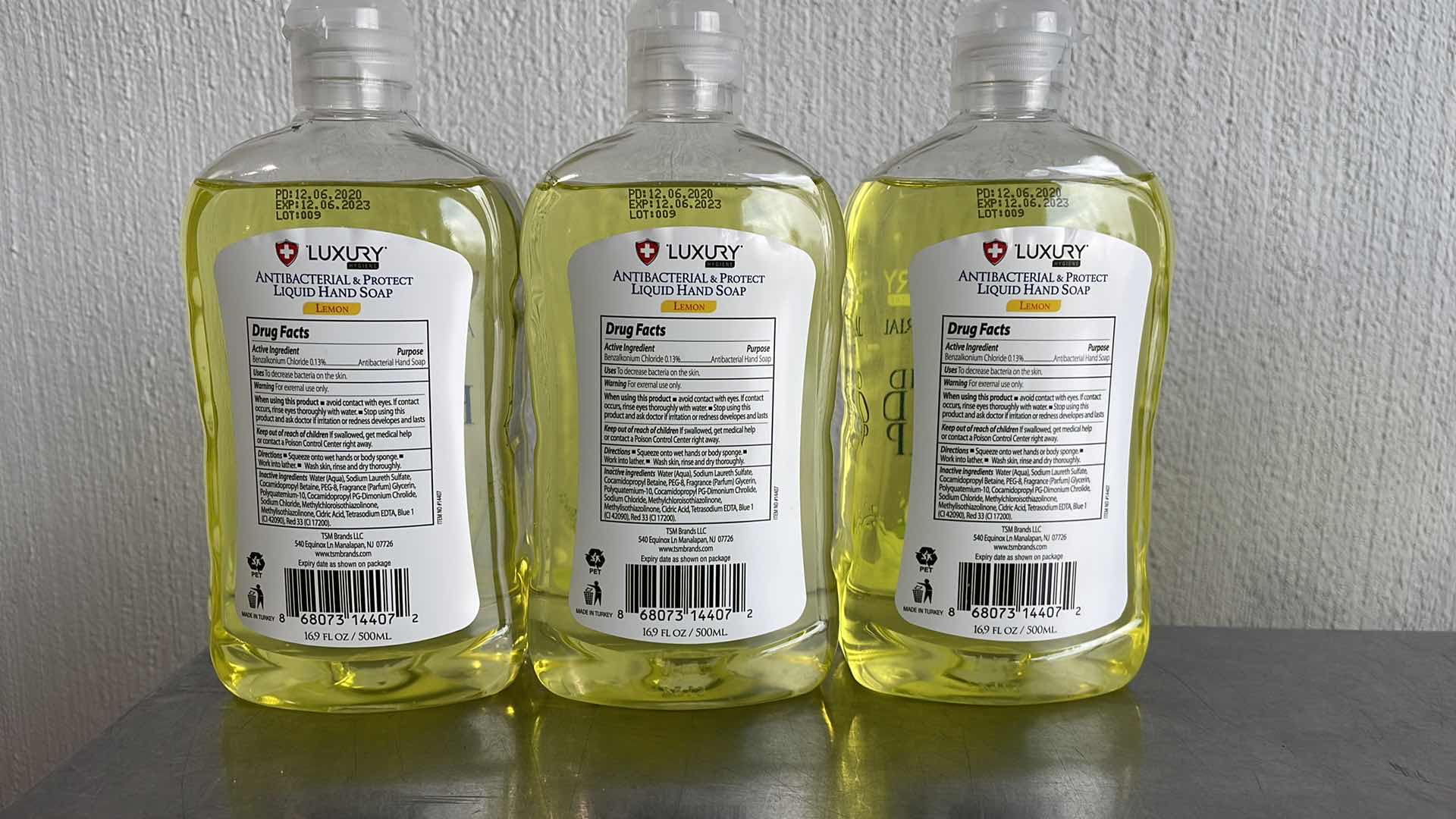 Photo 1 of LUXURY HYGIENE LEMON LIQUID HAND SOAP 3-16.9oz BOTTLES