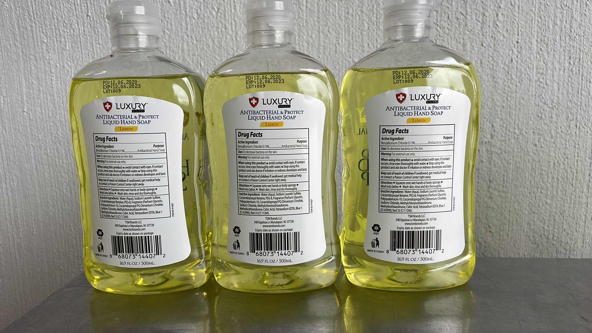 Photo 1 of LUXURY HYGIENE LEMON LIQUID HAND SOAP 3-16.9oz BOTTLES