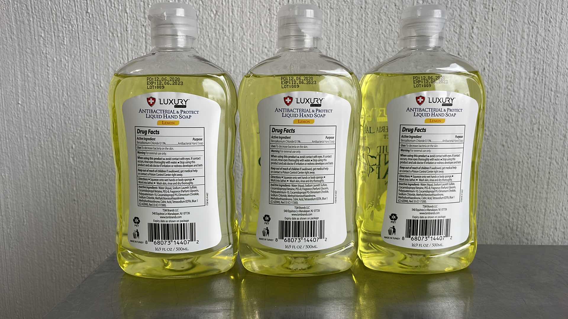 Photo 1 of LUXURY HYGIENE LEMON LIQUID HAND SOAP 3-16.9oz BOTTLES
