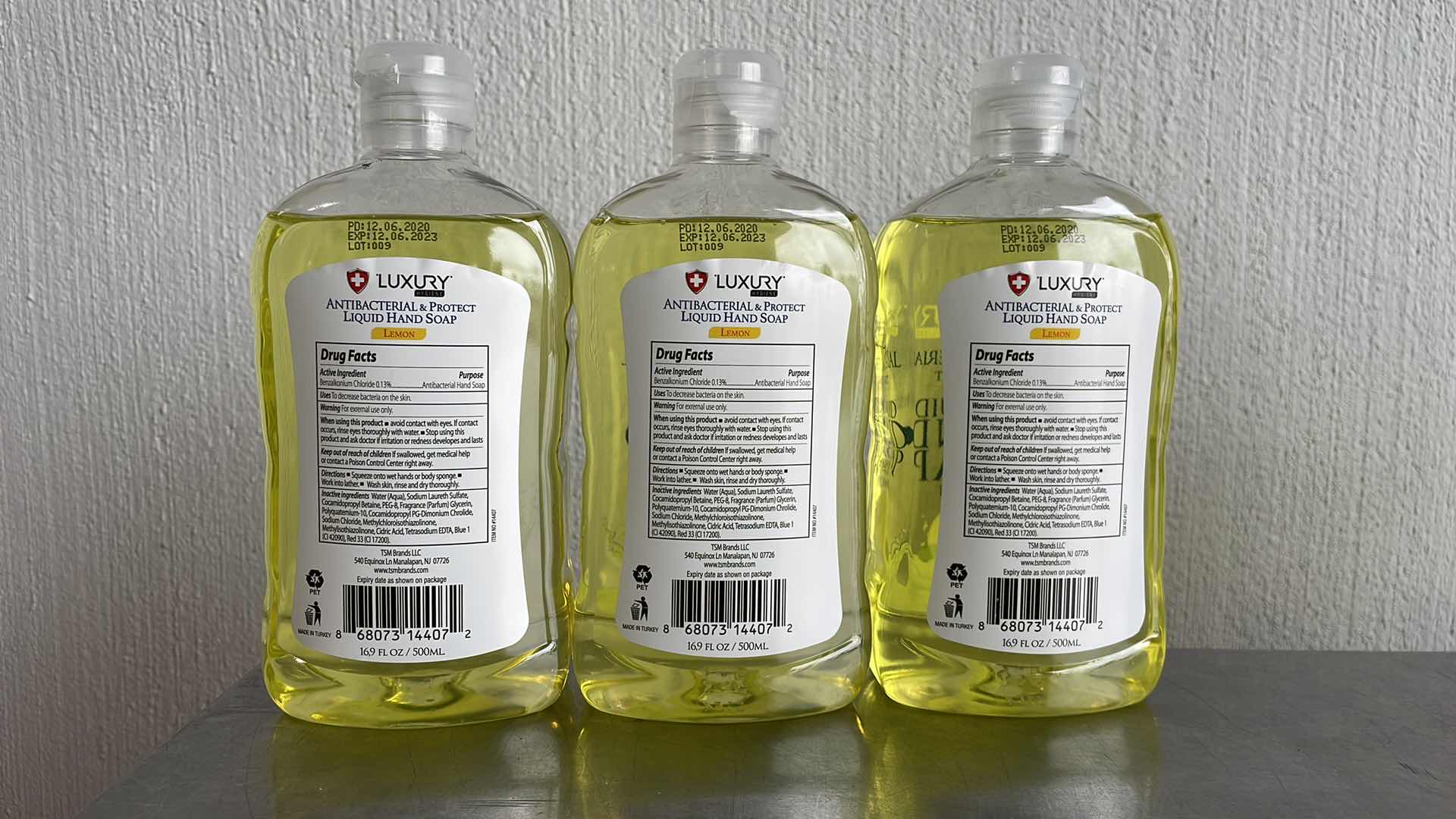 Photo 1 of LUXURY HYGIENE LEMON LIQUID HAND SOAP 3-16.9oz BOTTLES