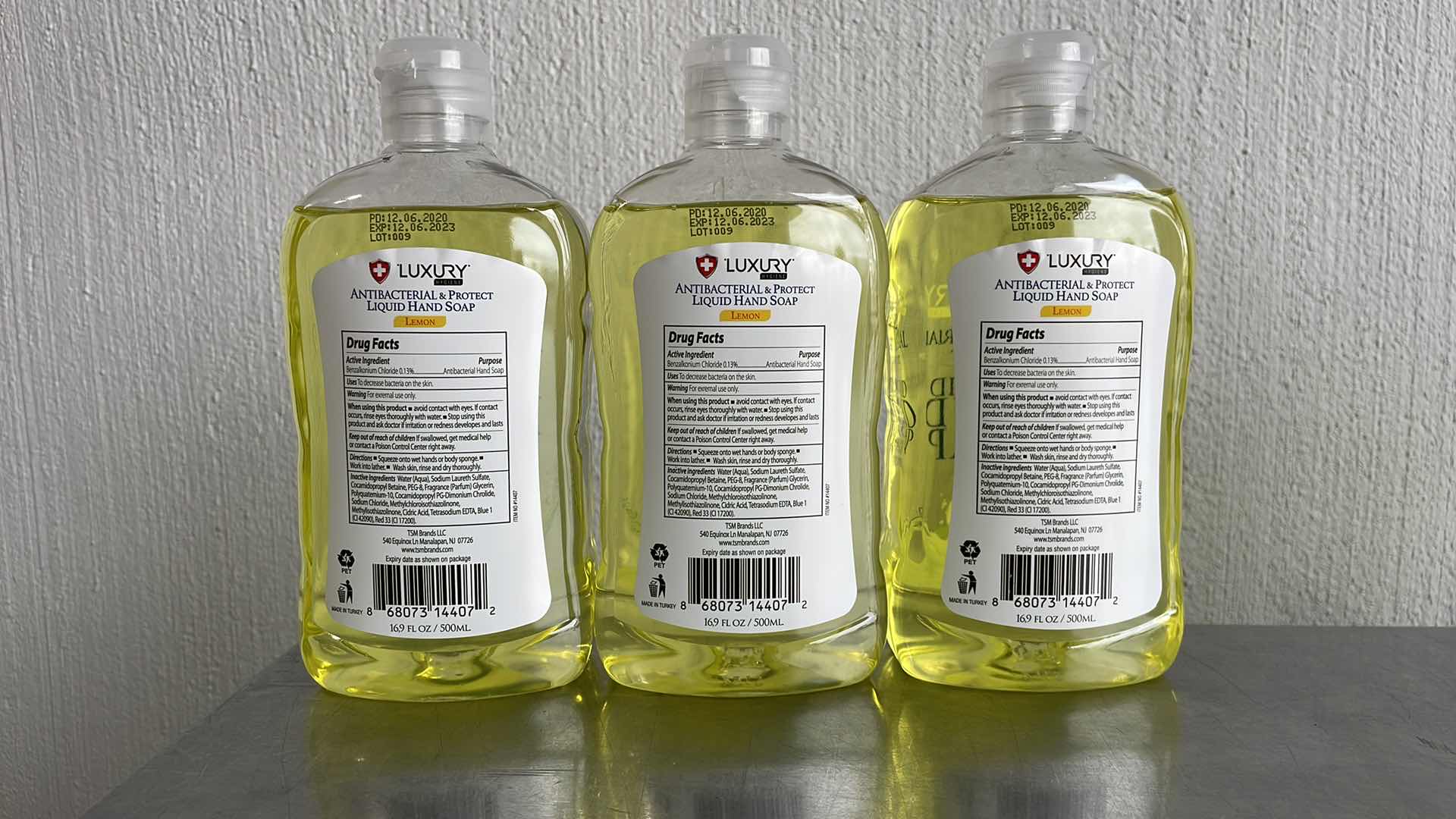 Photo 1 of LUXURY HYGIENE LEMON LIQUID HAND SOAP 3-16.9oz BOTTLES