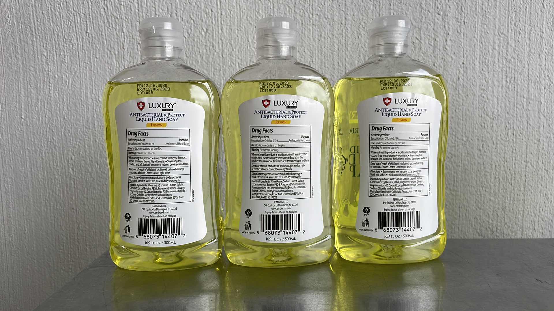 Photo 1 of LUXURY HYGIENE LEMON LIQUID HAND SOAP 3-16.9oz BOTTLES