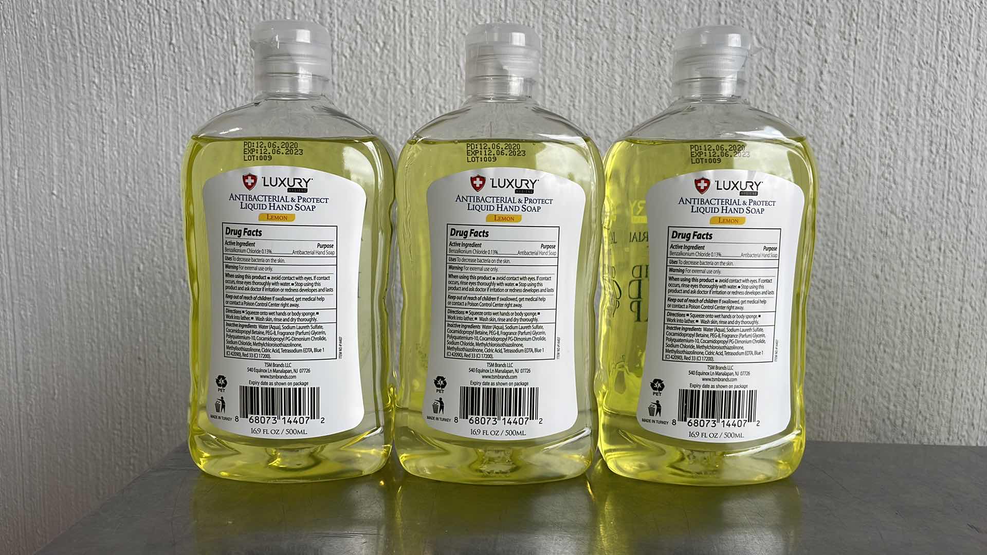 Photo 1 of LUXURY HYGIENE LEMON LIQUID HAND SOAP 3-16.9oz BOTTLES