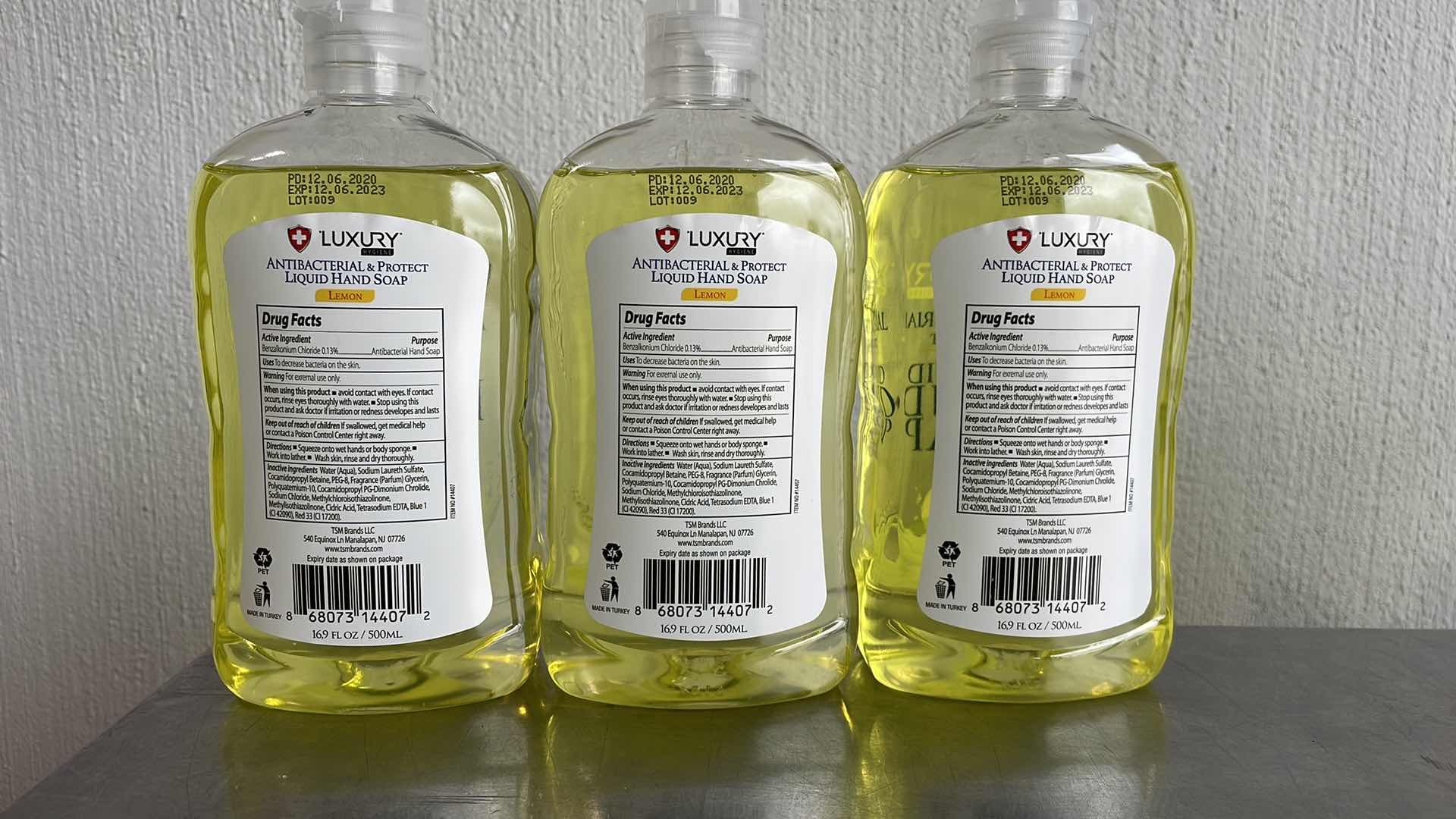 Photo 1 of LUXURY HYGIENE LEMON LIQUID HAND SOAP 3-16.9oz BOTTLES