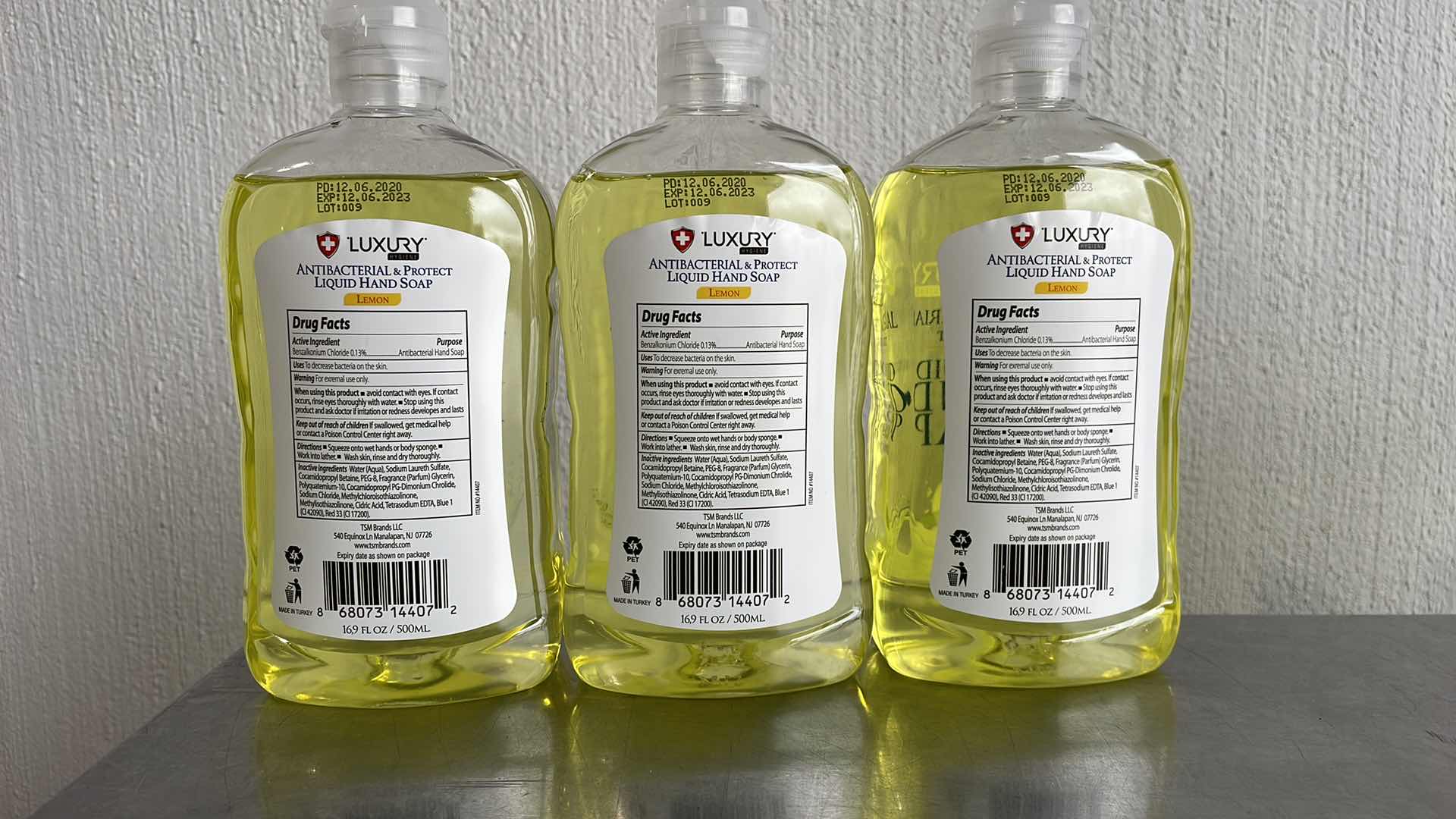 Photo 1 of LUXURY HYGIENE LEMON LIQUID HAND SOAP 3-16.9oz BOTTLES