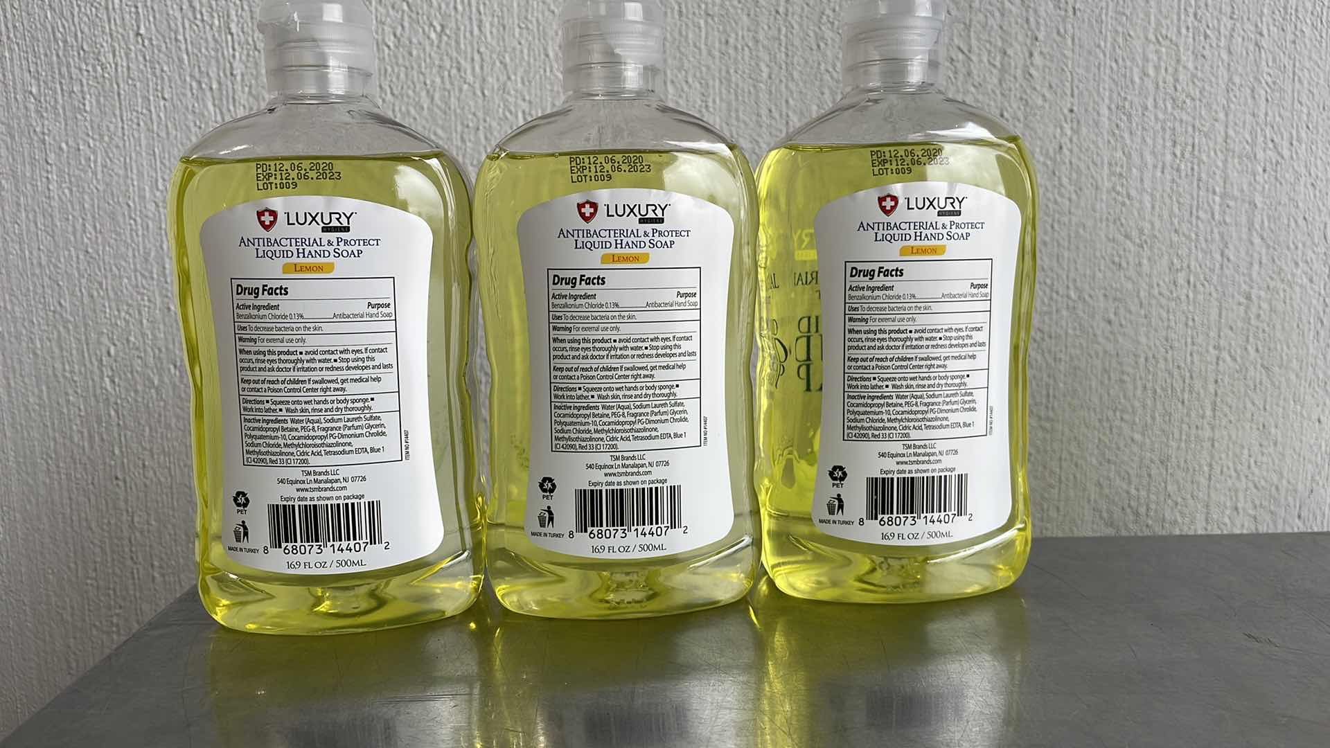 Photo 1 of LUXURY HYGIENE LEMON LIQUID HAND SOAP 3-16.9oz BOTTLES