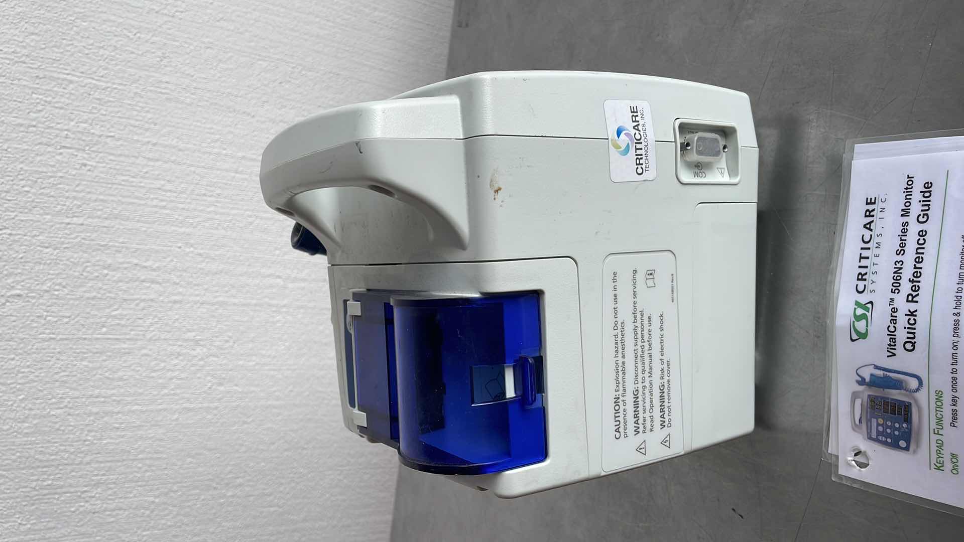 Photo 1 of CRITICARE VITAL SIGNS MONITOR MODEL 506N3 SERIES NO POWER CORD