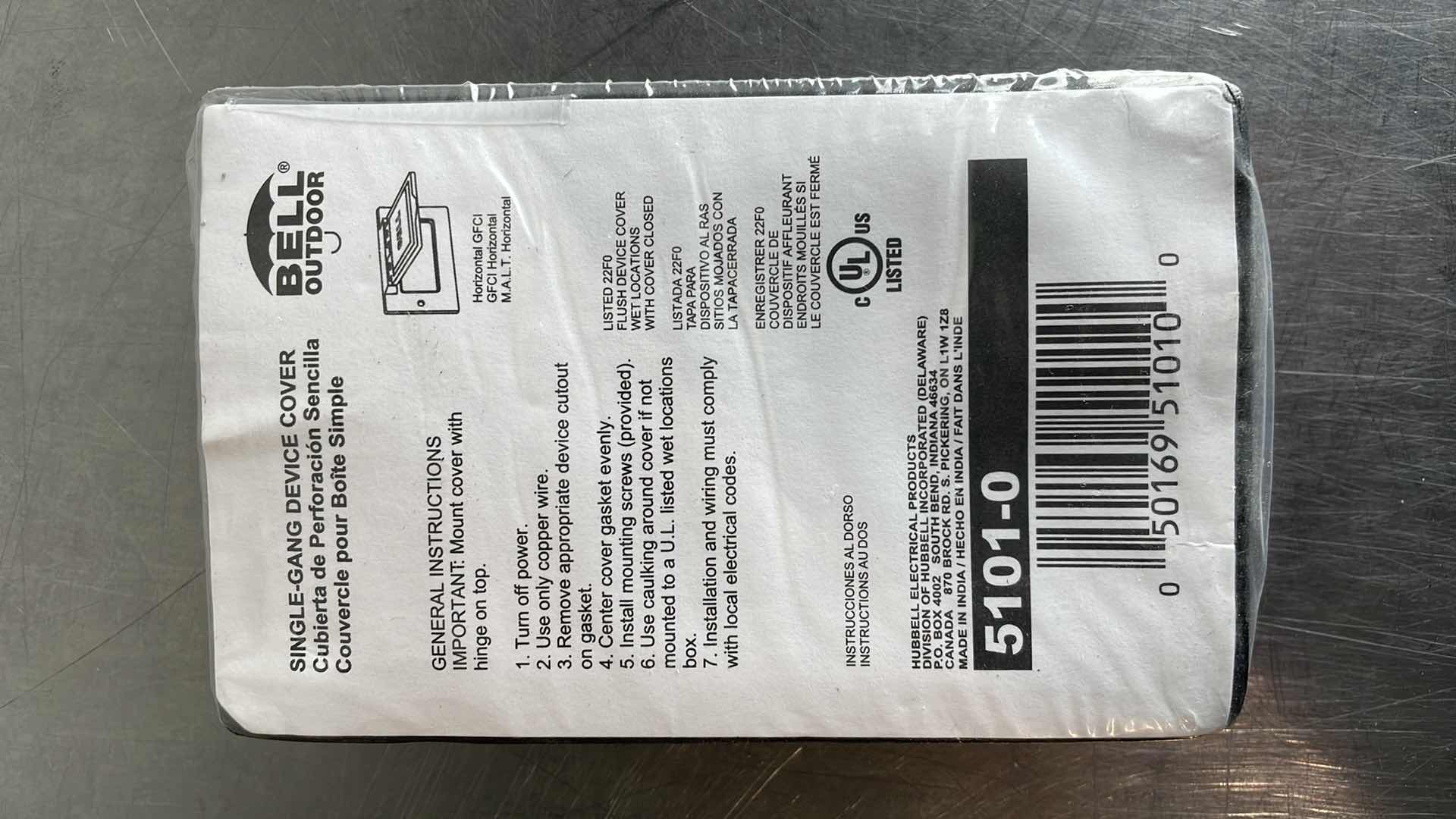 Photo 1 of BELL SINGLE GANG RECTANGULAR ALUMINUM GRAY GFCI OUTDOOR BOX COVER MODEL 5101-0 (6)