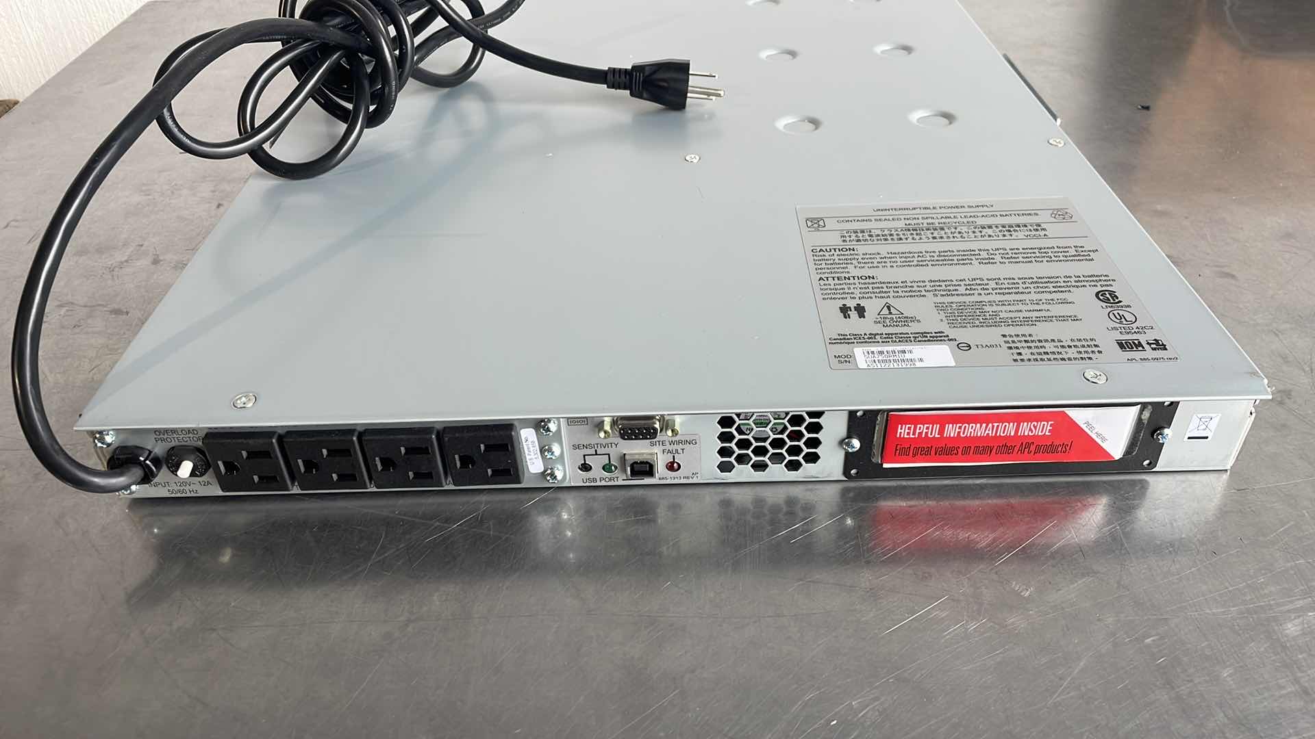 Photo 4 of APC SMART UPS 750 UNINTERRUPTED POWER SUPPLY