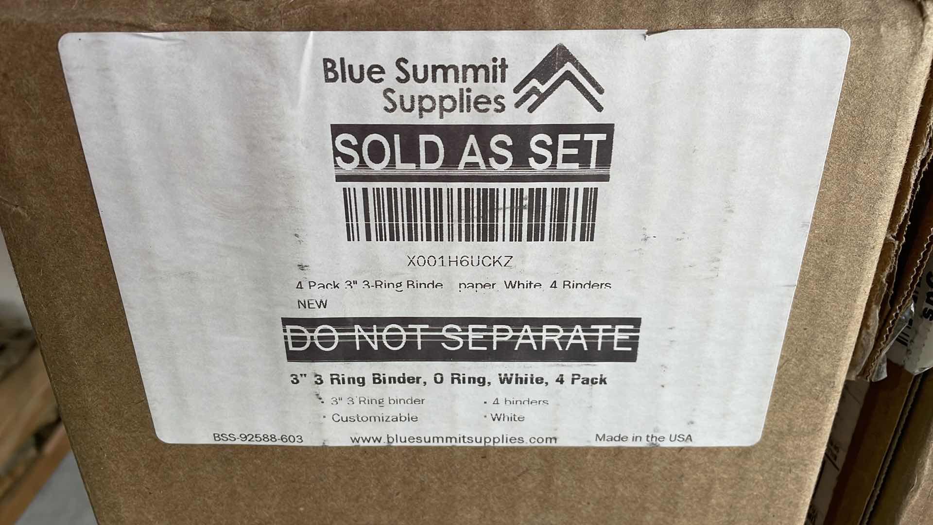 Photo 1 of 3” 3 RING WHITE BINDERS (12) BLUE SUMMIT SUPPLIES