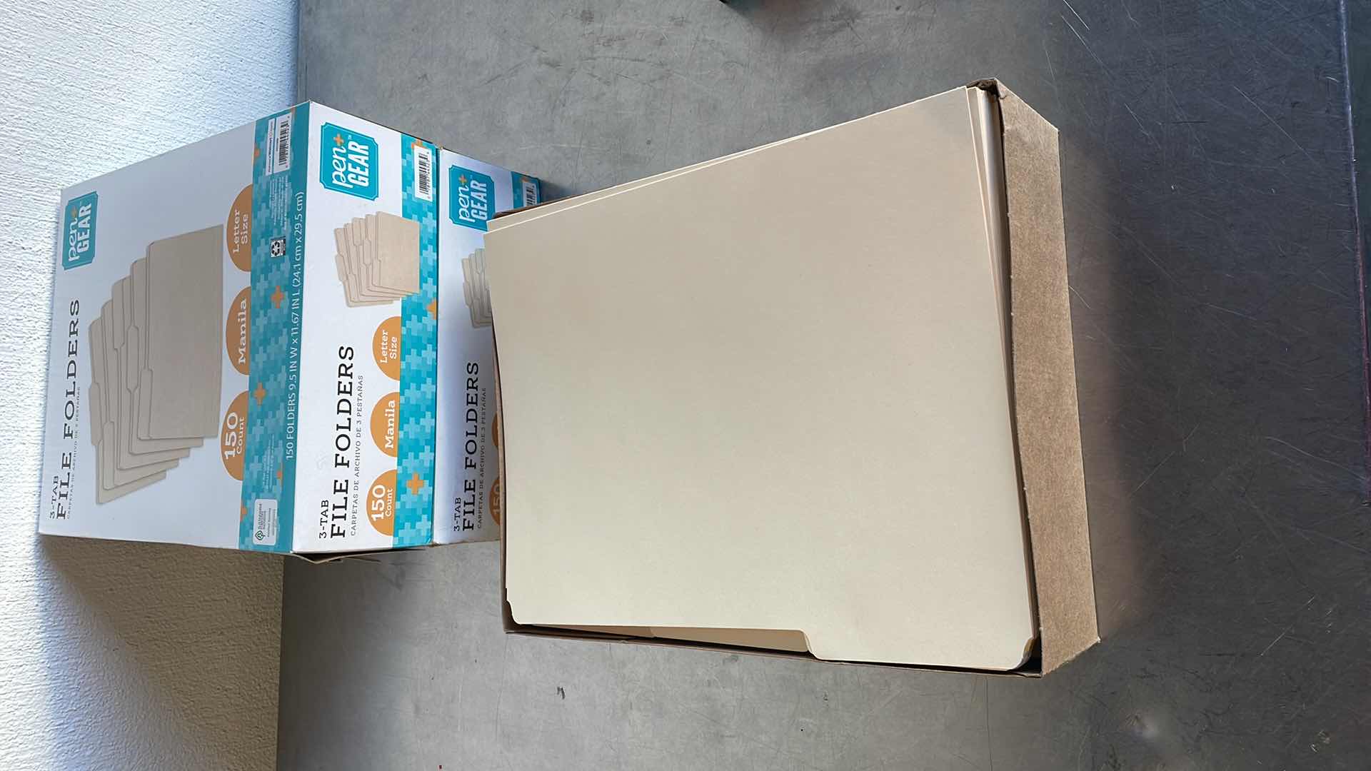 Photo 1 of PEN+GEAR FILE FOLDER, LETTER, 1/3 CUT, MANILA, 150 PER BOX (3)