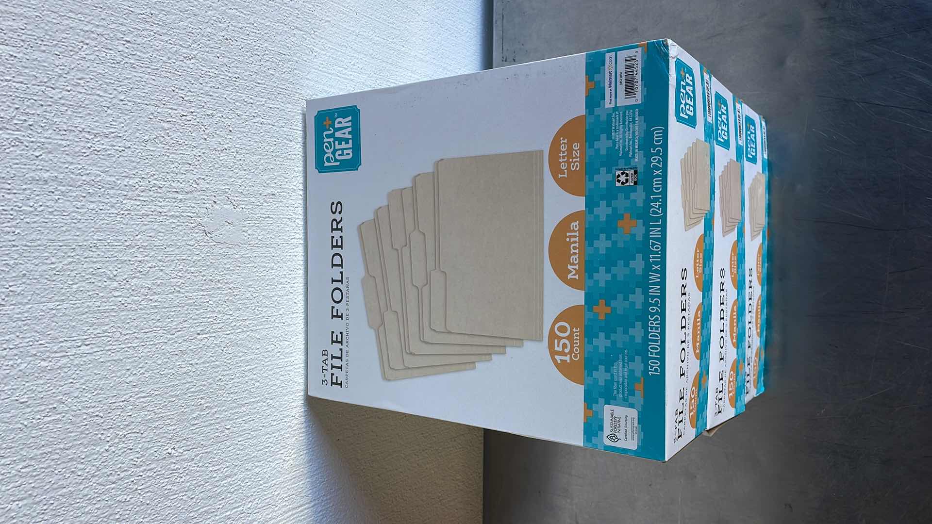 Photo 1 of PEN+GEAR FILE FOLDER, LETTER, 1/3 CUT, MANILA, 150 PER BOX (3)