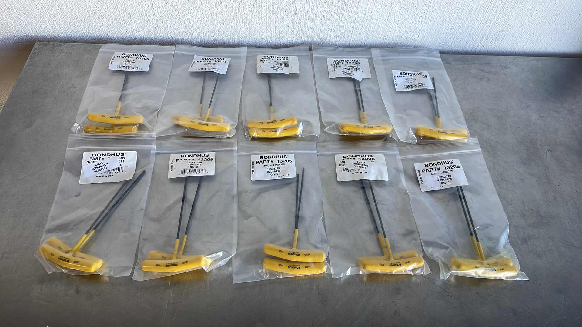 Photo 1 of BONDHUS 13205 3/32” HEX T HANDLE 2pcs (10) USA